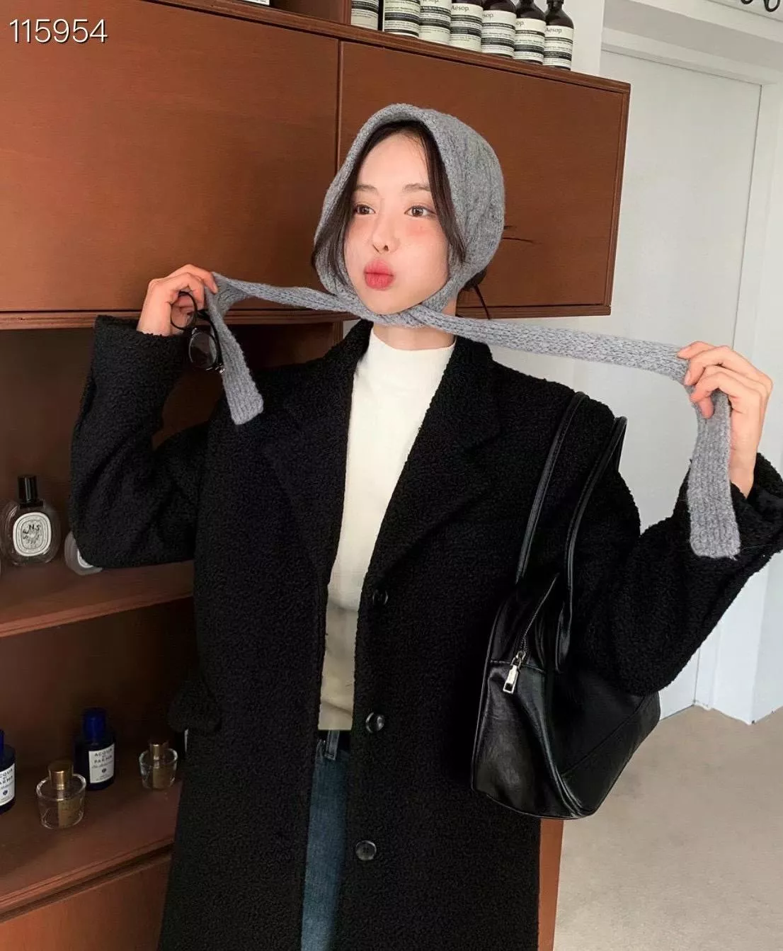 護耳圍巾 兩用款  針織麻花紋路 護耳 圍巾 簡單可愛