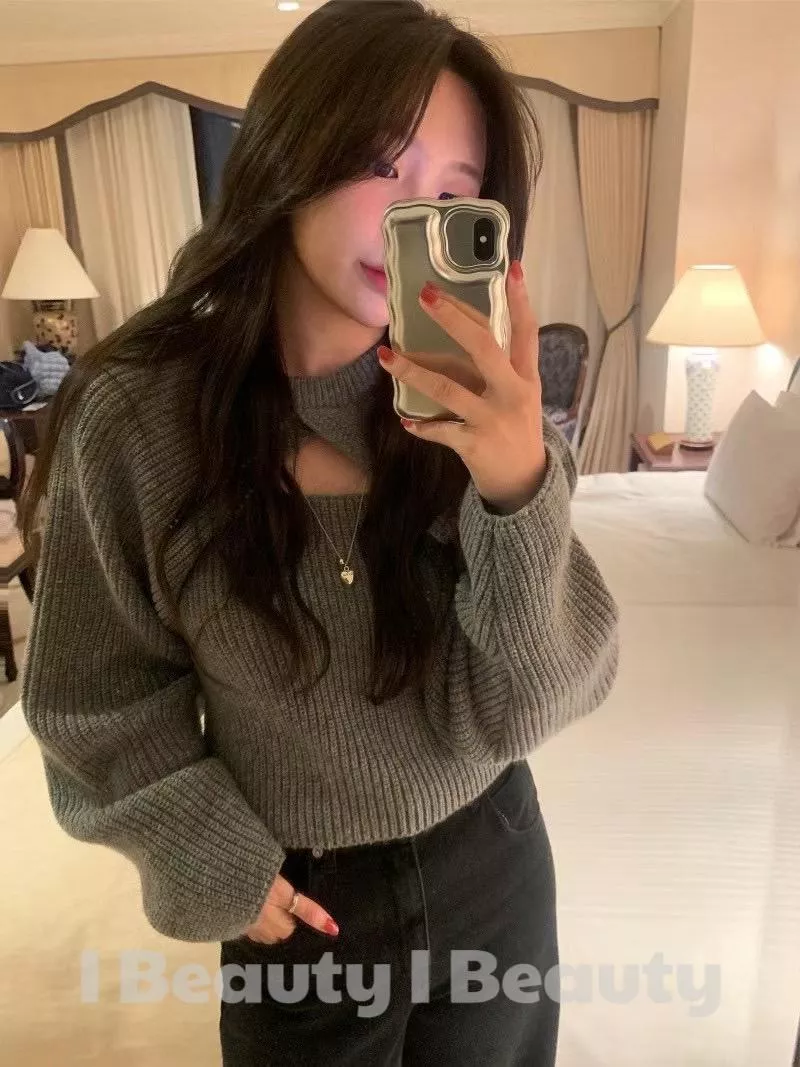 設計感 假兩件 針織上衣