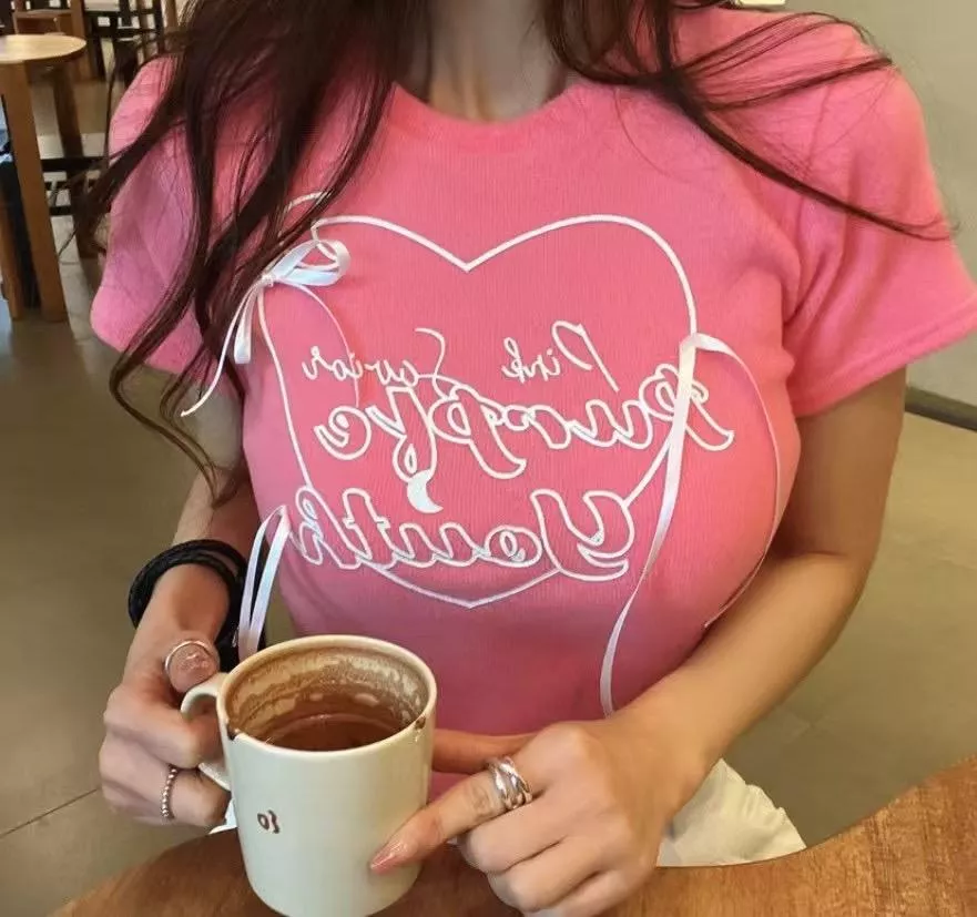 蝴蝶結綁帶短袖上衣