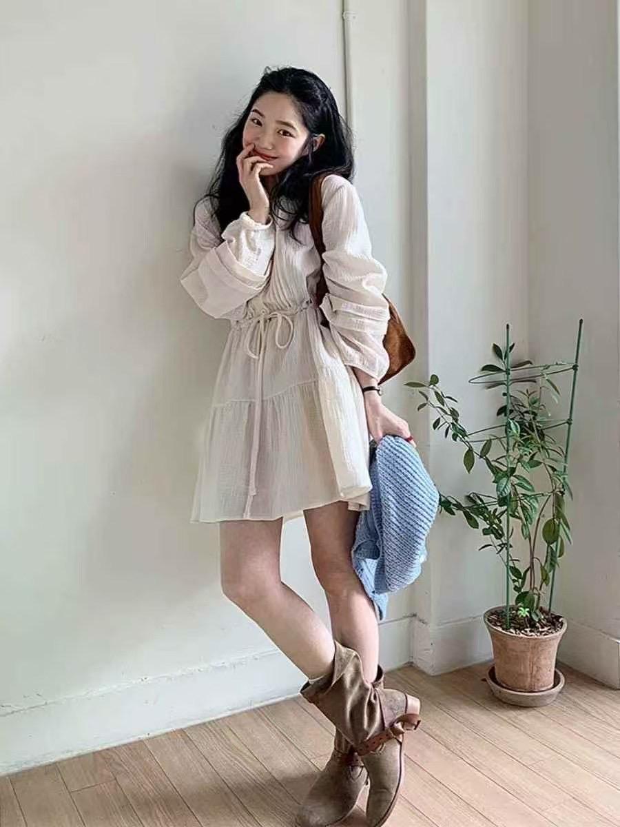 小清新綁帶洋裝
