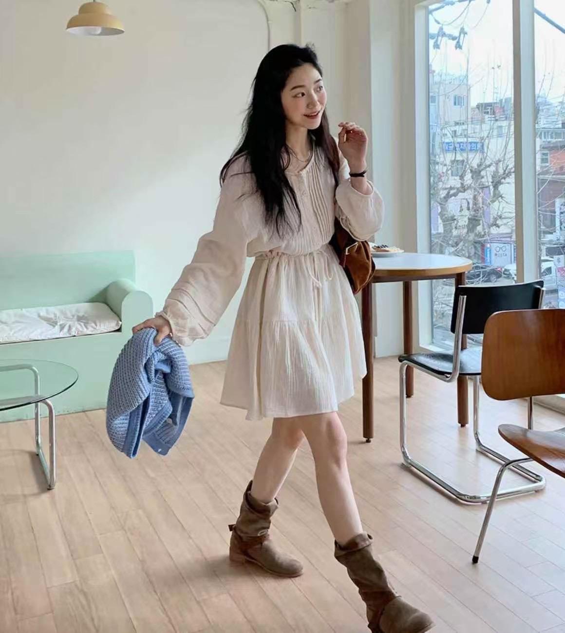 小清新綁帶洋裝