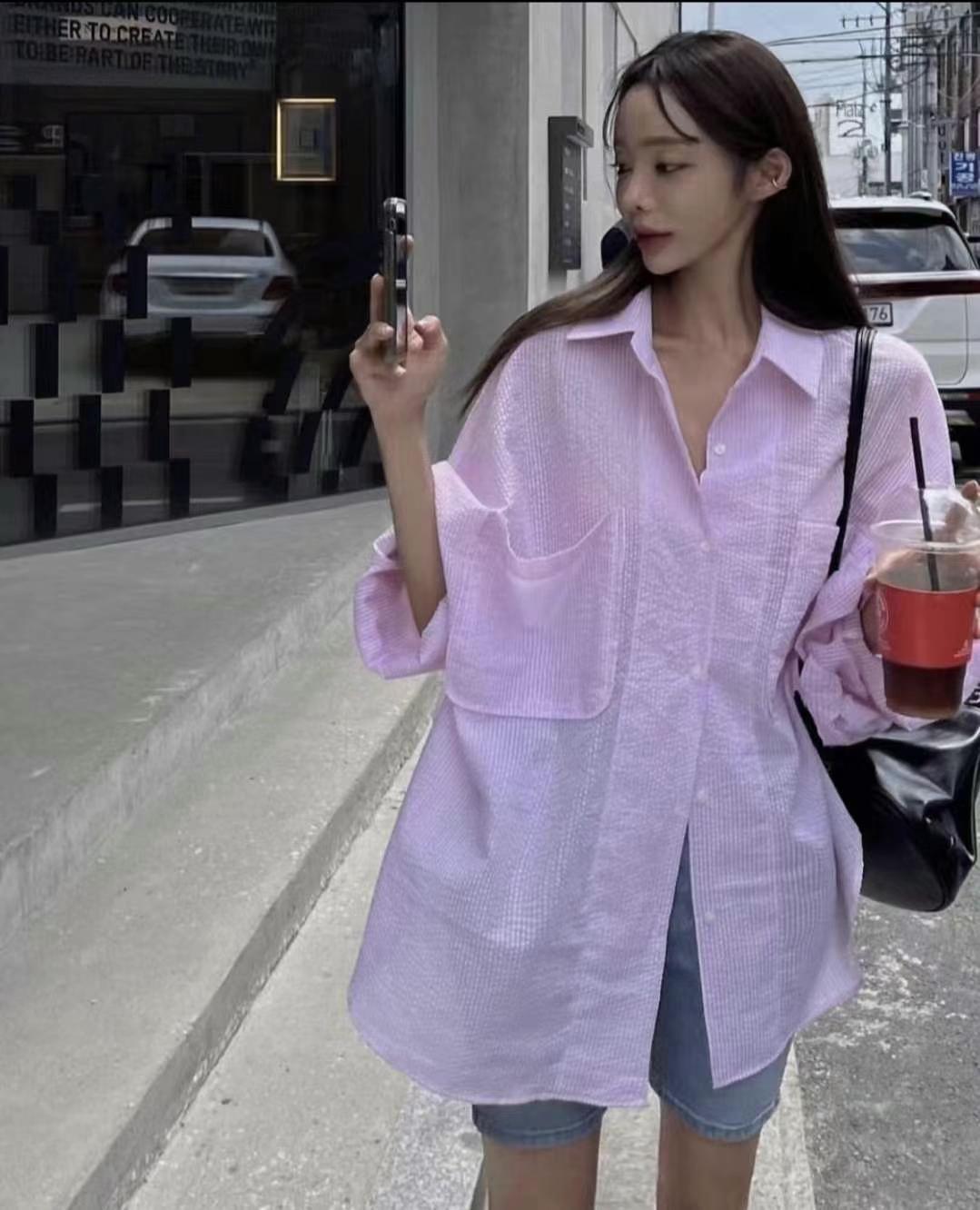 慵懶風寬鬆夏日防曬薄外套