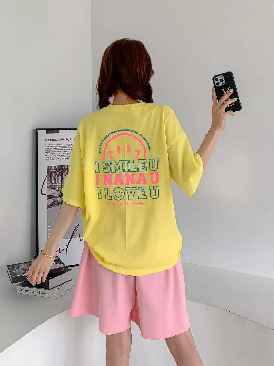 俏皮微笑長版短袖T恤