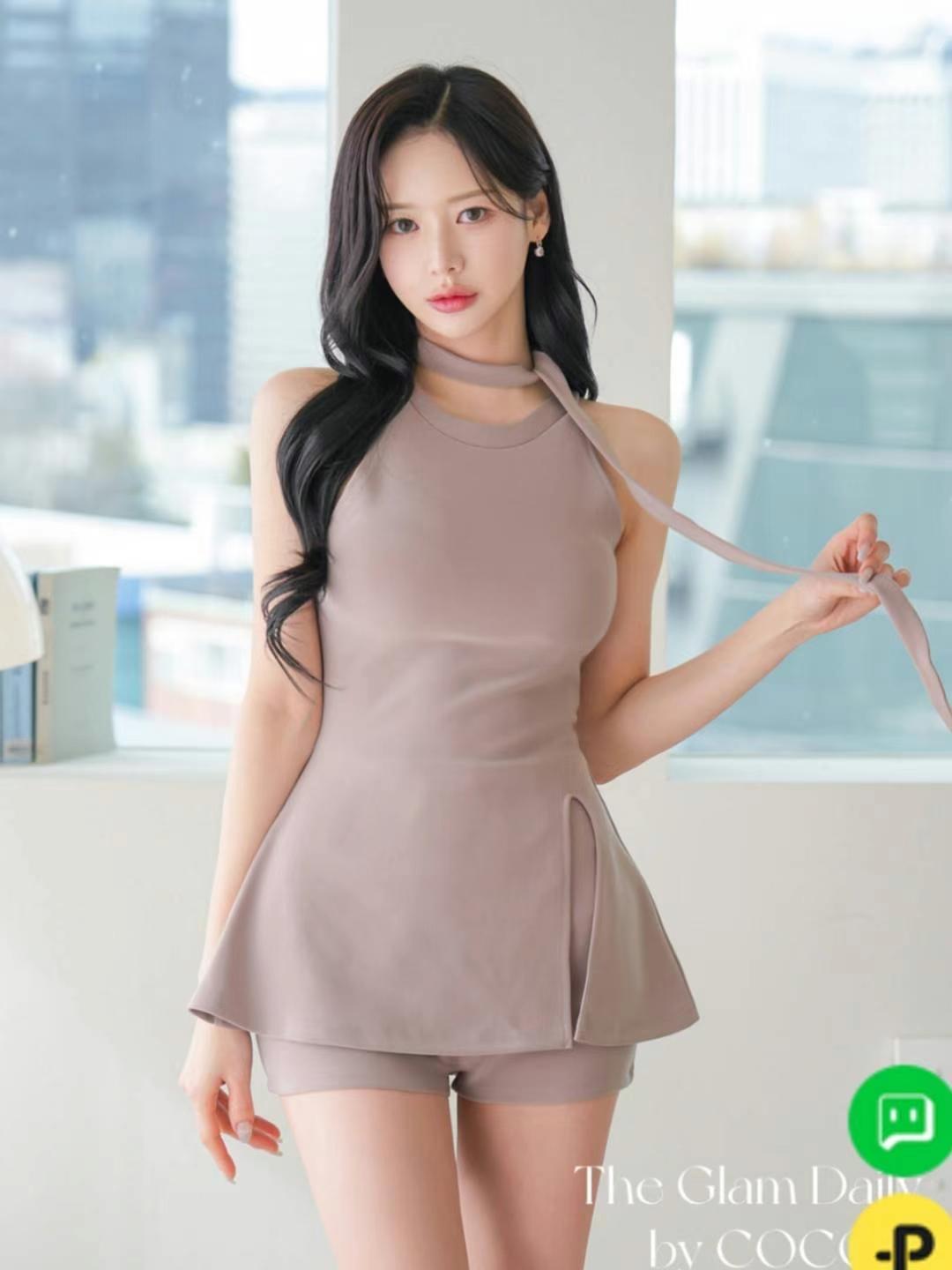 修身性感綁帶兩件套