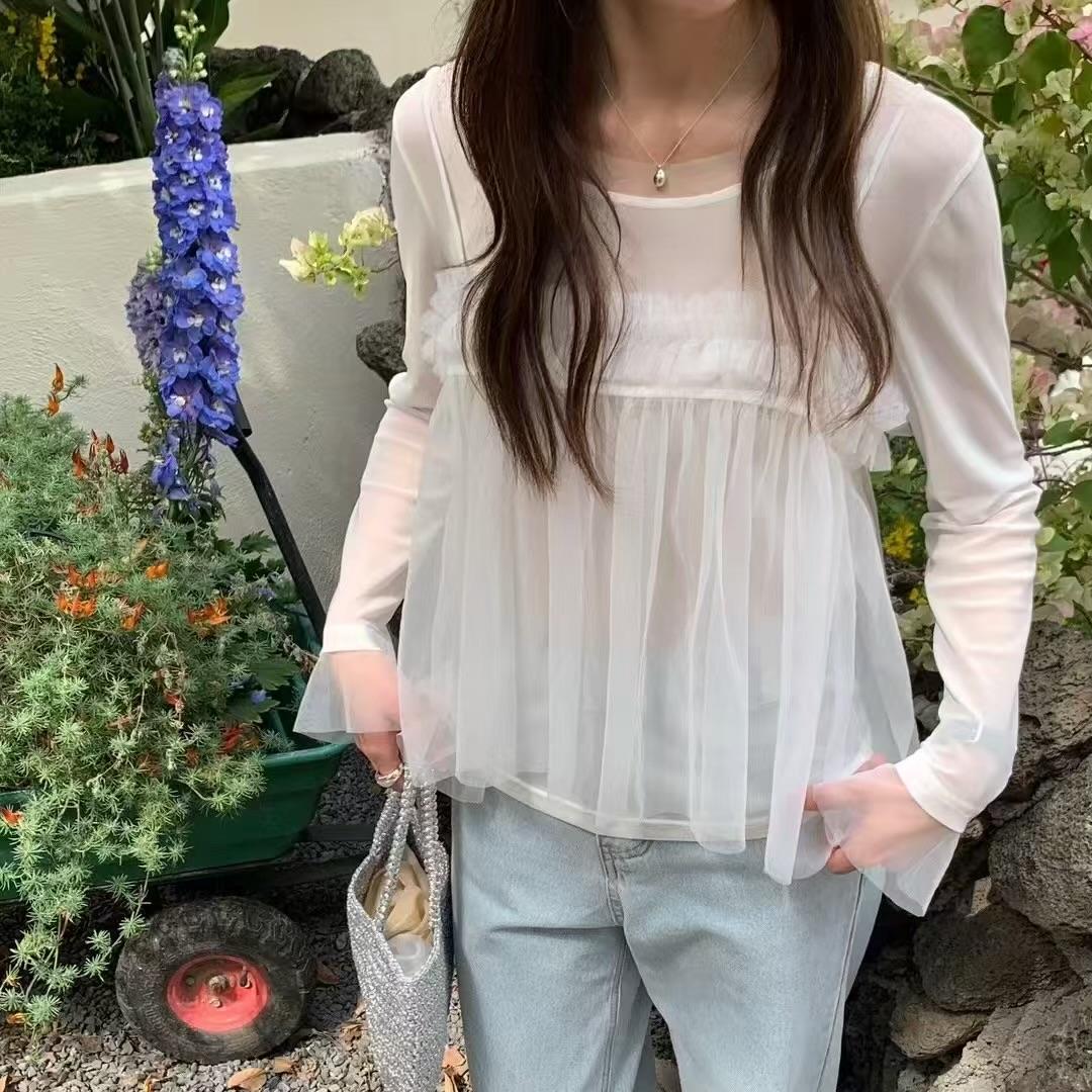 浪漫花邊網紗兩件套