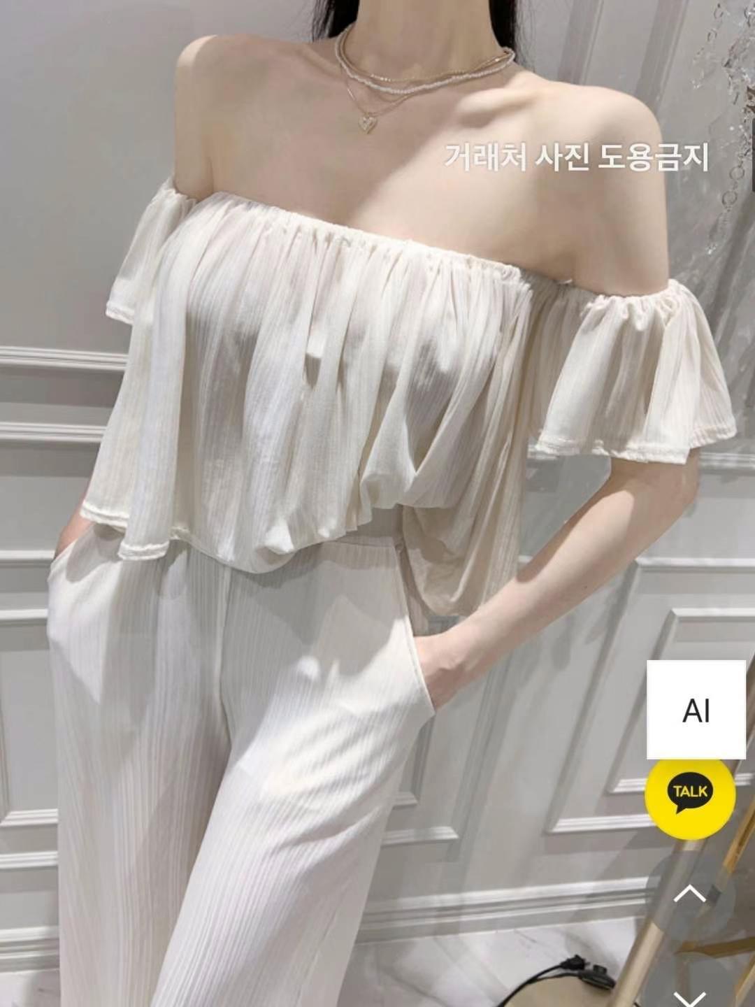 小仙女ㄧ字領套裝