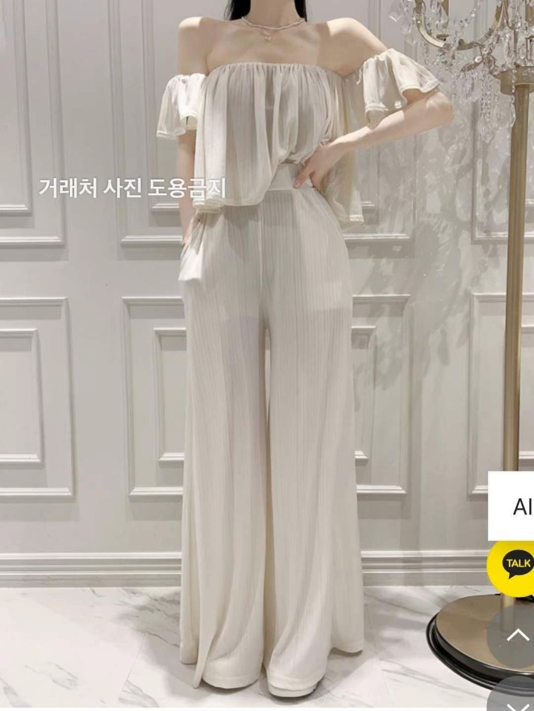 小仙女ㄧ字領套裝