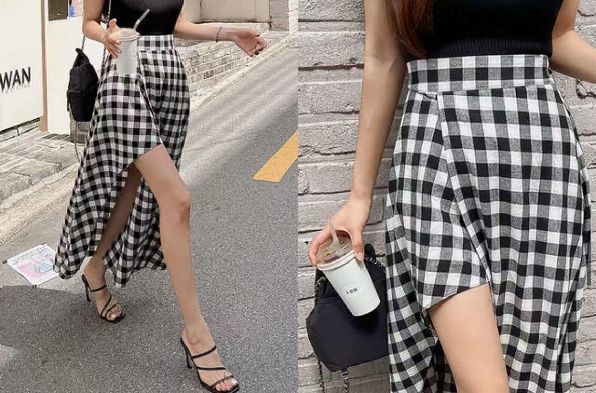 側開叉微性感長裙