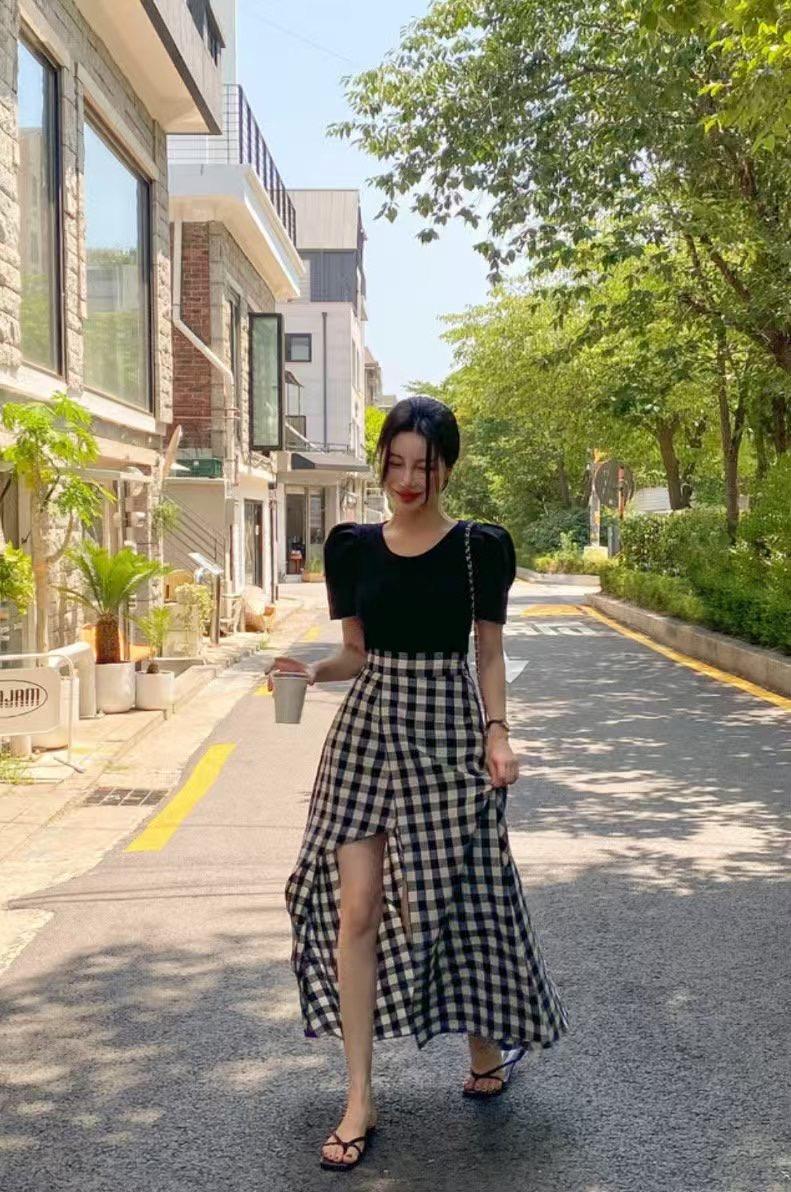 側開叉微性感長裙
