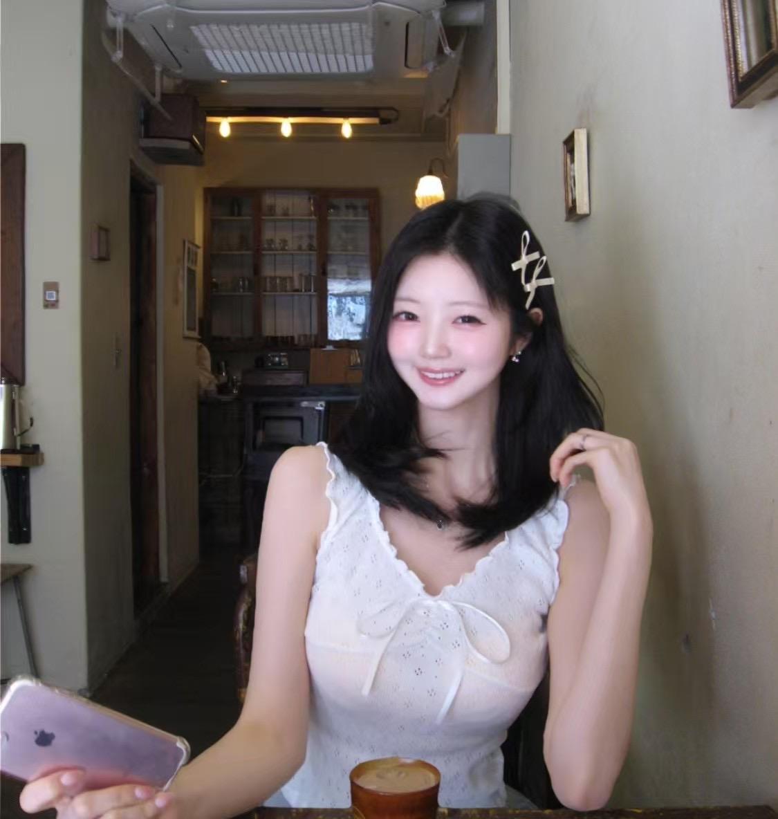 皺摺花邊無袖