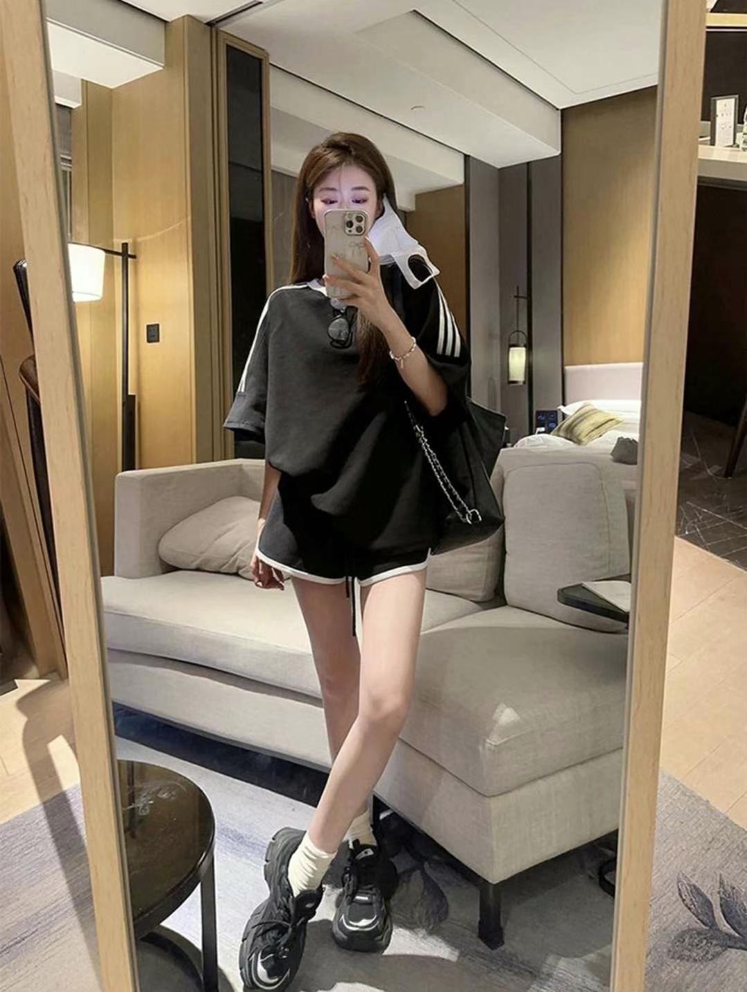 美式休閒寬鬆兩件套裝
