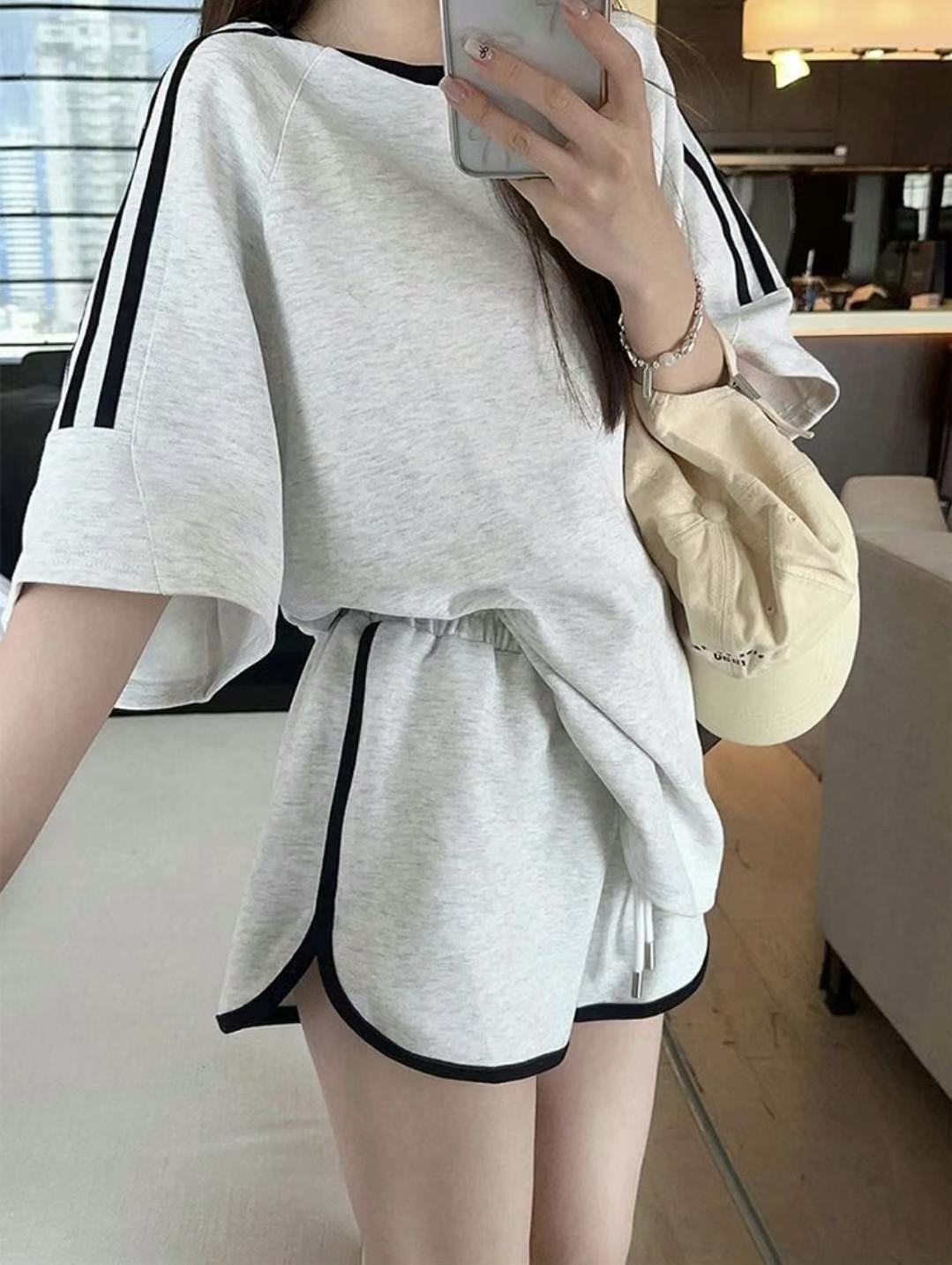 美式休閒寬鬆兩件套裝