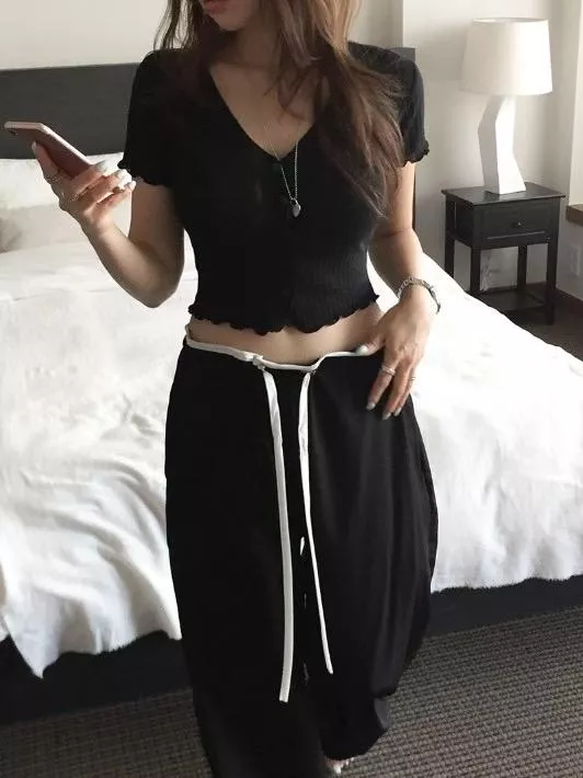 個性層次感寬鬆休閒長褲