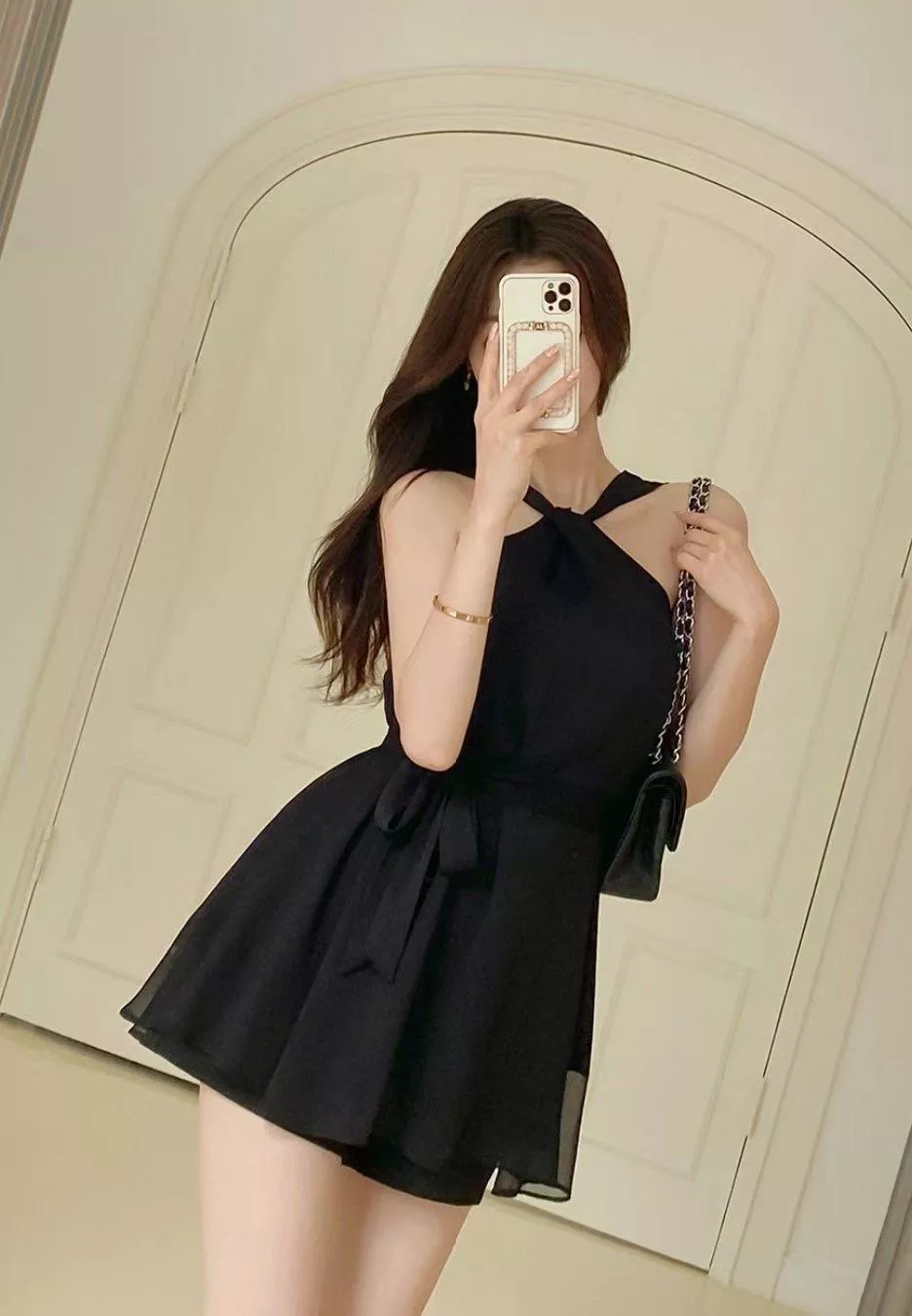 微性感交叉設計連身洋裝