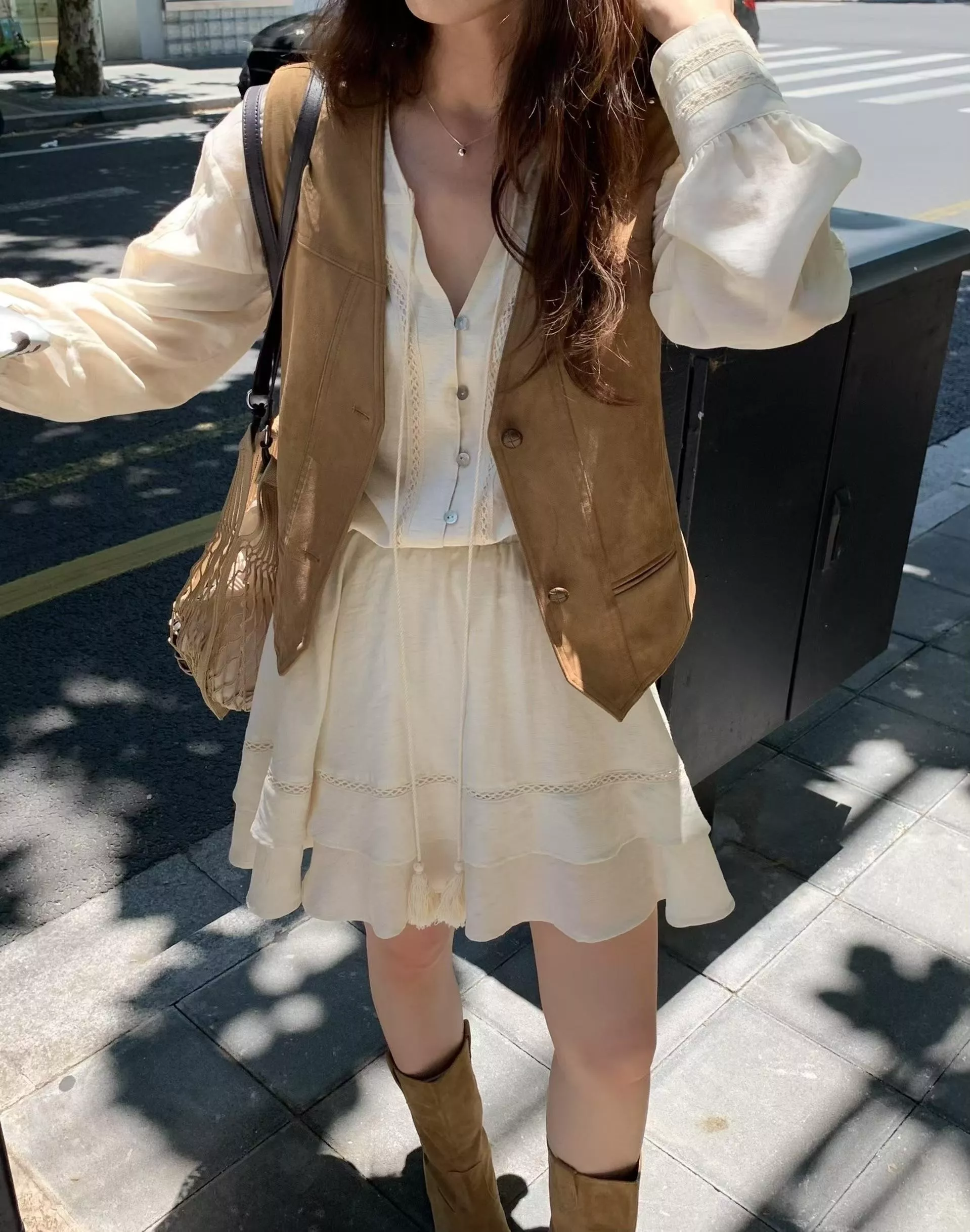 秋季復古顯瘦疊穿背心馬甲