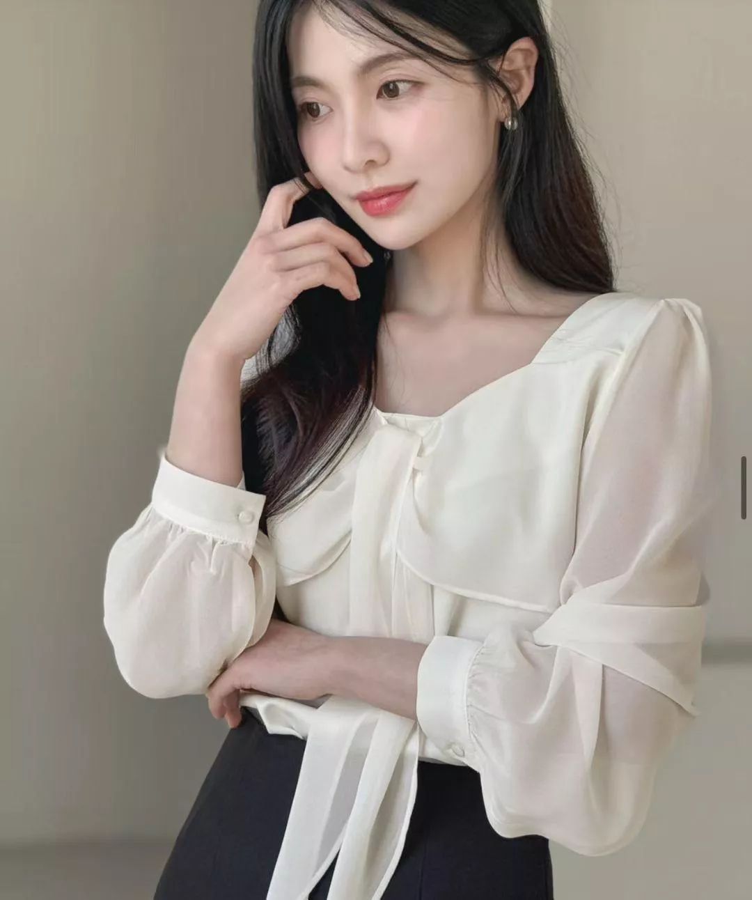 溫暖氣質扭結長袖上衣