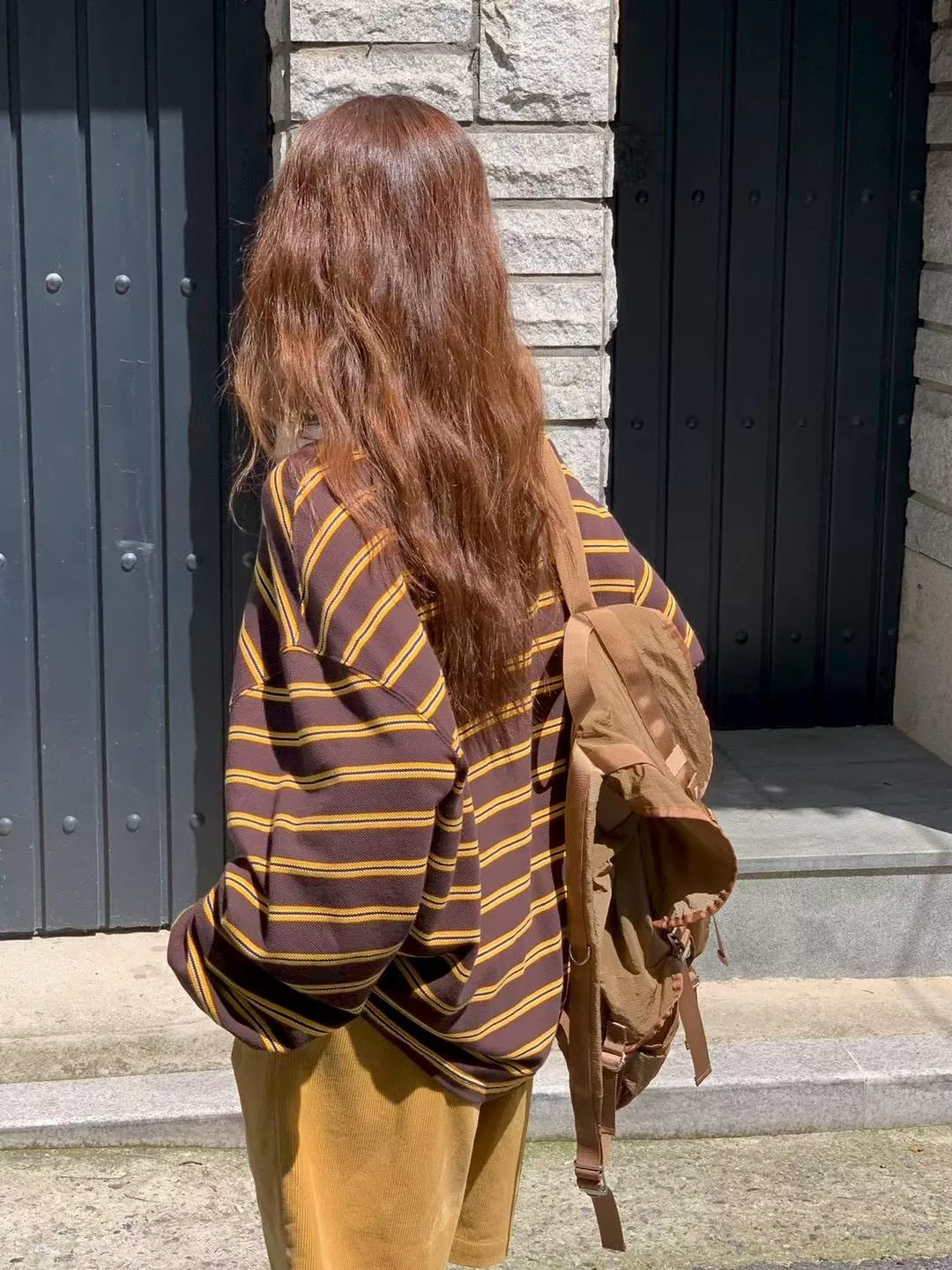 經典條紋雲朵領長袖上衣