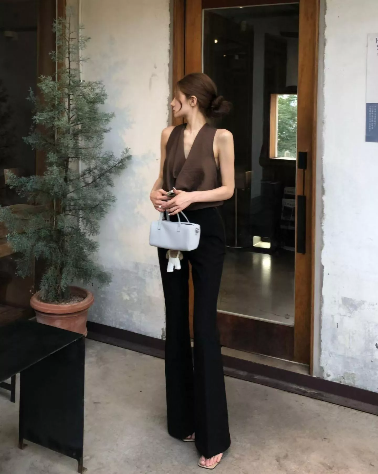 顯瘦西裝微喇叭長褲