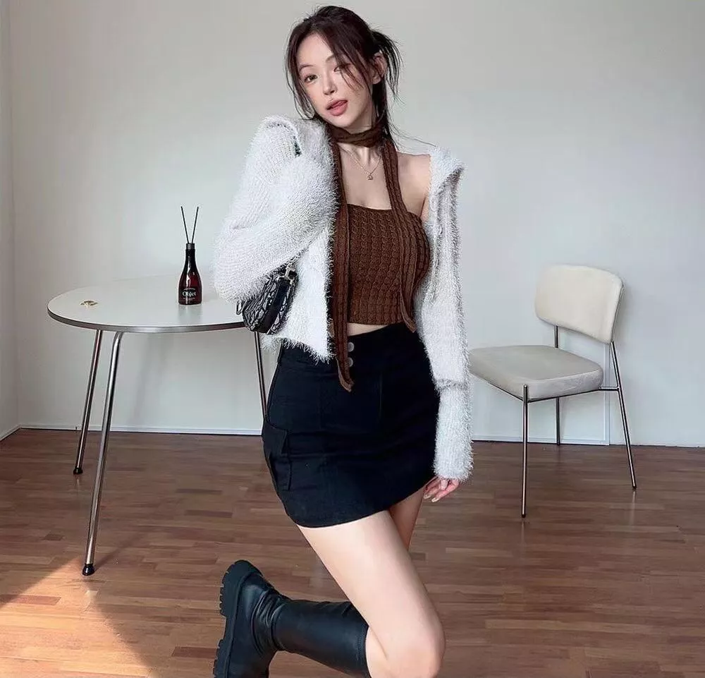 甜美翻領毛茸茸外套