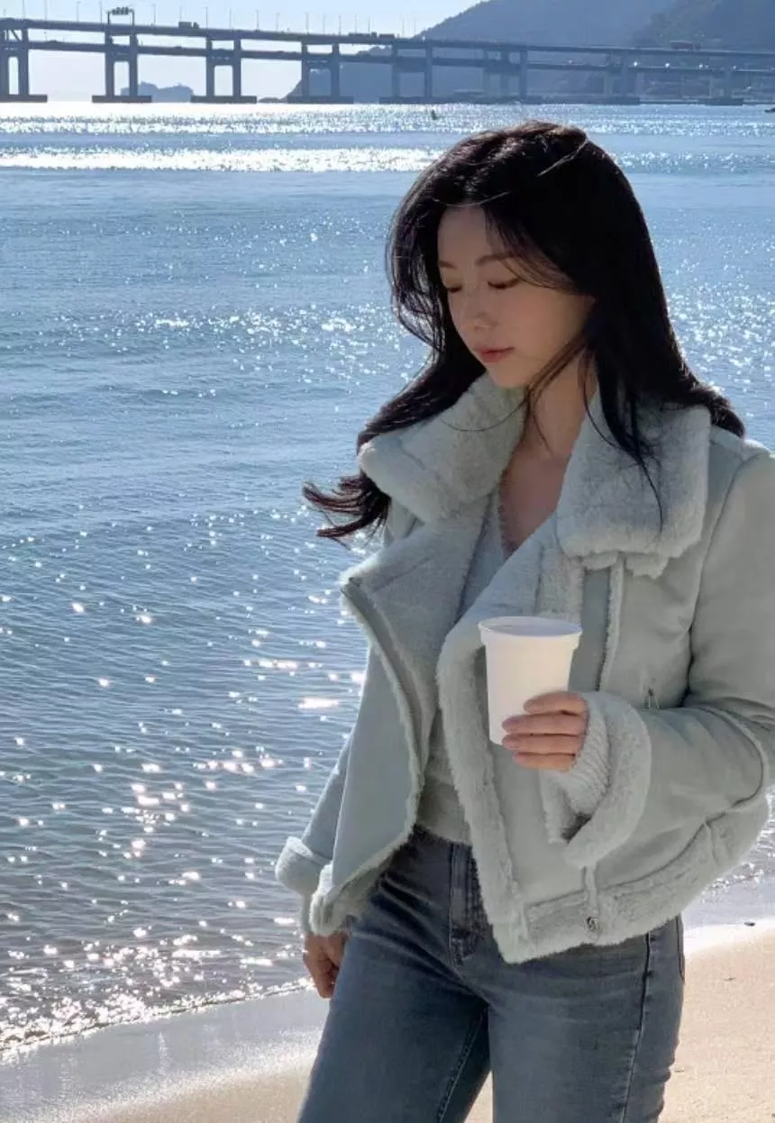 高級感防風保暖麂皮短外套