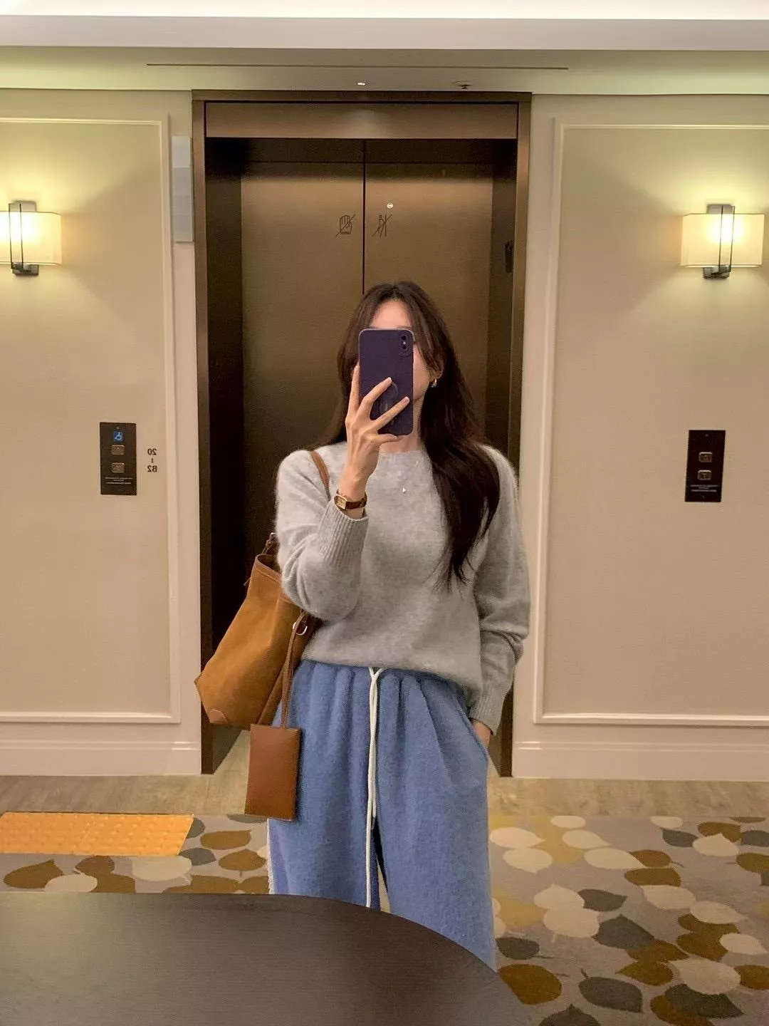 舒適百搭休閒蕾絲邊純色褲子