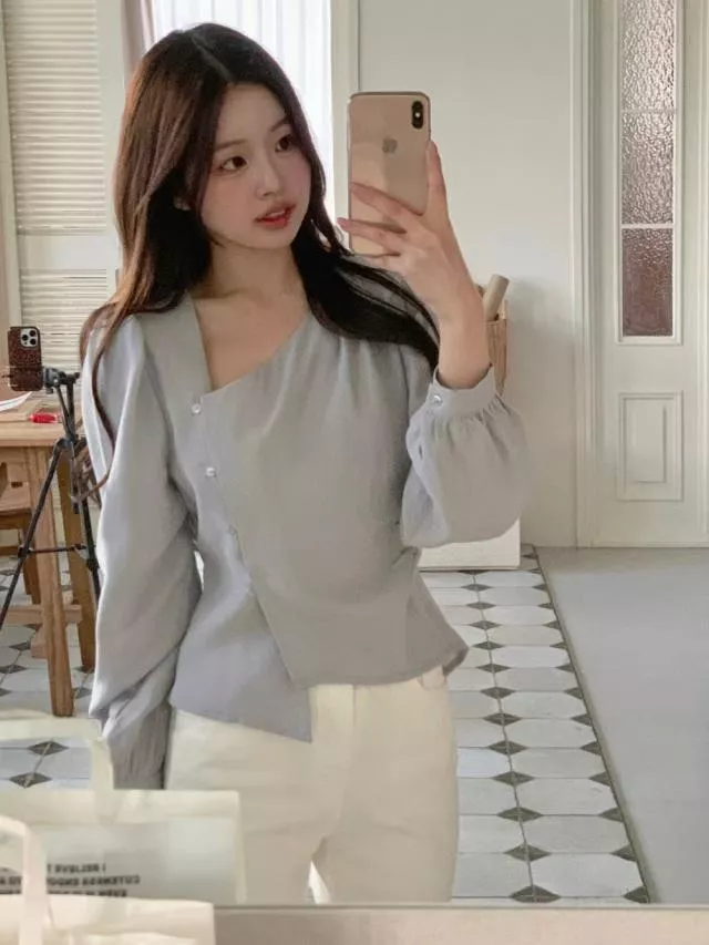 優雅宮廷袖上衣