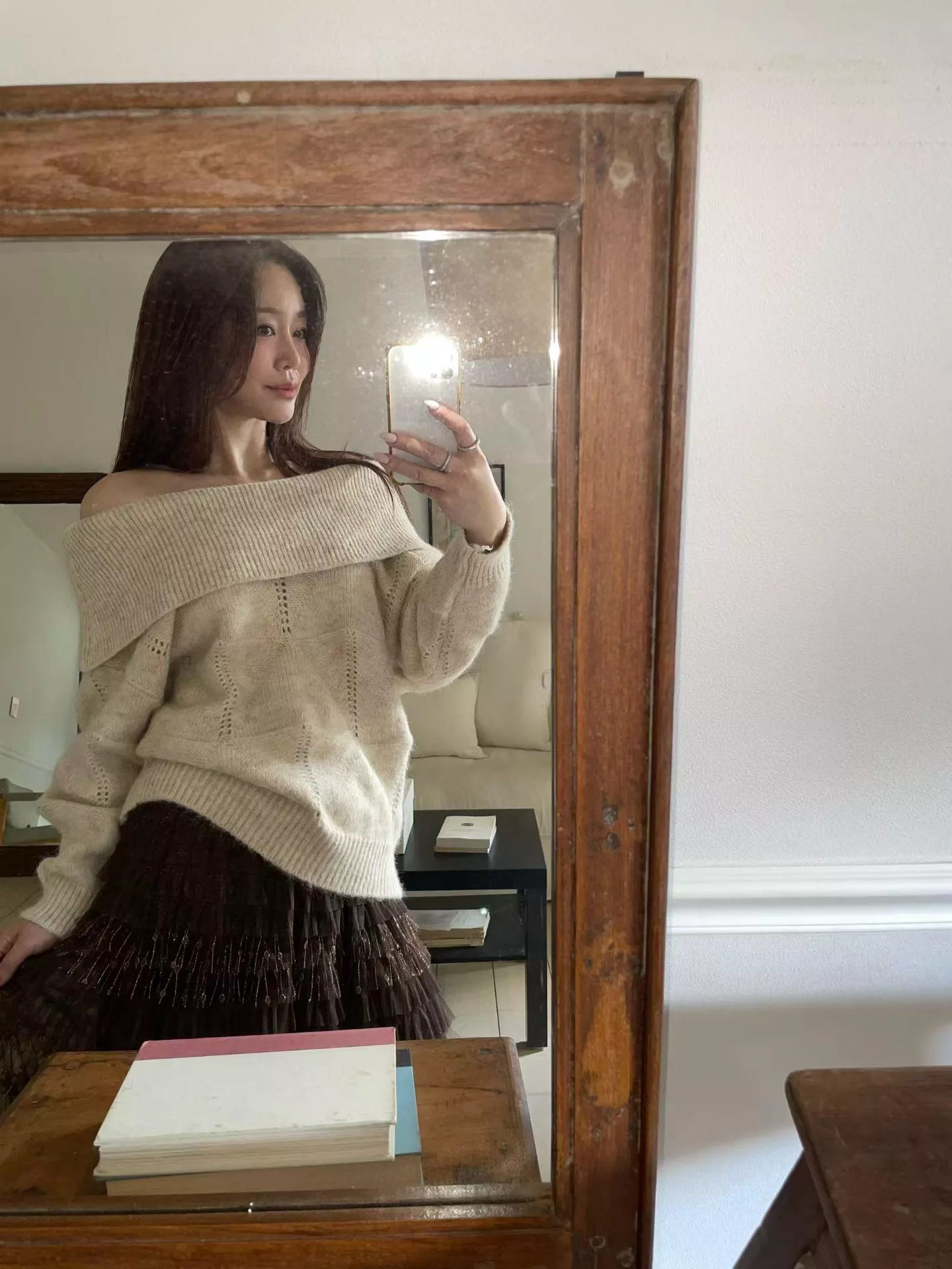 氣質一字領露肩針織衫毛衣