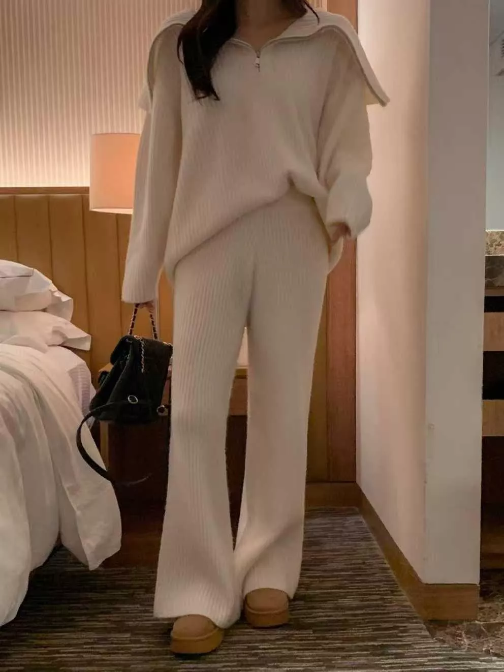 秋冬慵懶風翻領套裝