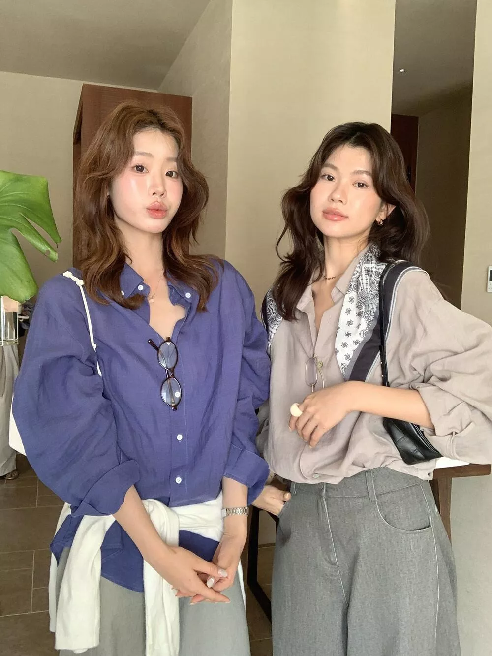 【檸檬綠茶】部落客氛圍感天絲苧麻純色襯衫YS1-10112# LWD