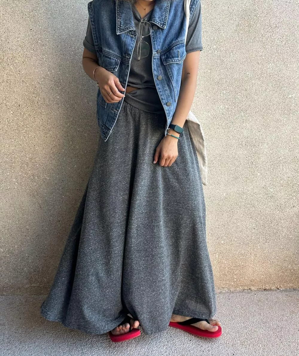 【ONE SEVEN】簡約垂感鬆緊腰半身裙 Q2600# LSL