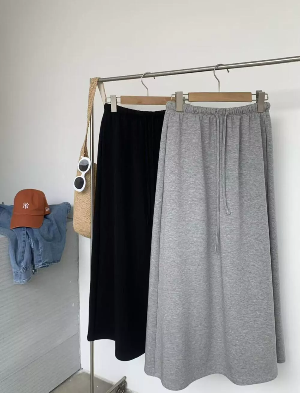 【ONE SEVEN】簡約慵懶風抽繩設計半身裙 Q2610# LSL