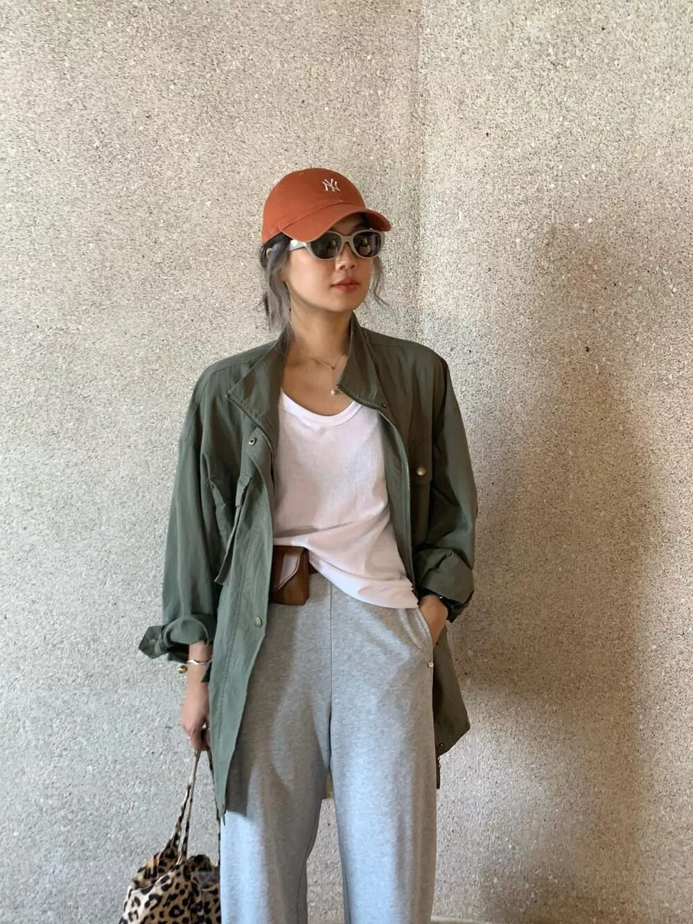 【ONE SEVEN】翻領寬松多口袋風衣 W2079# LSL