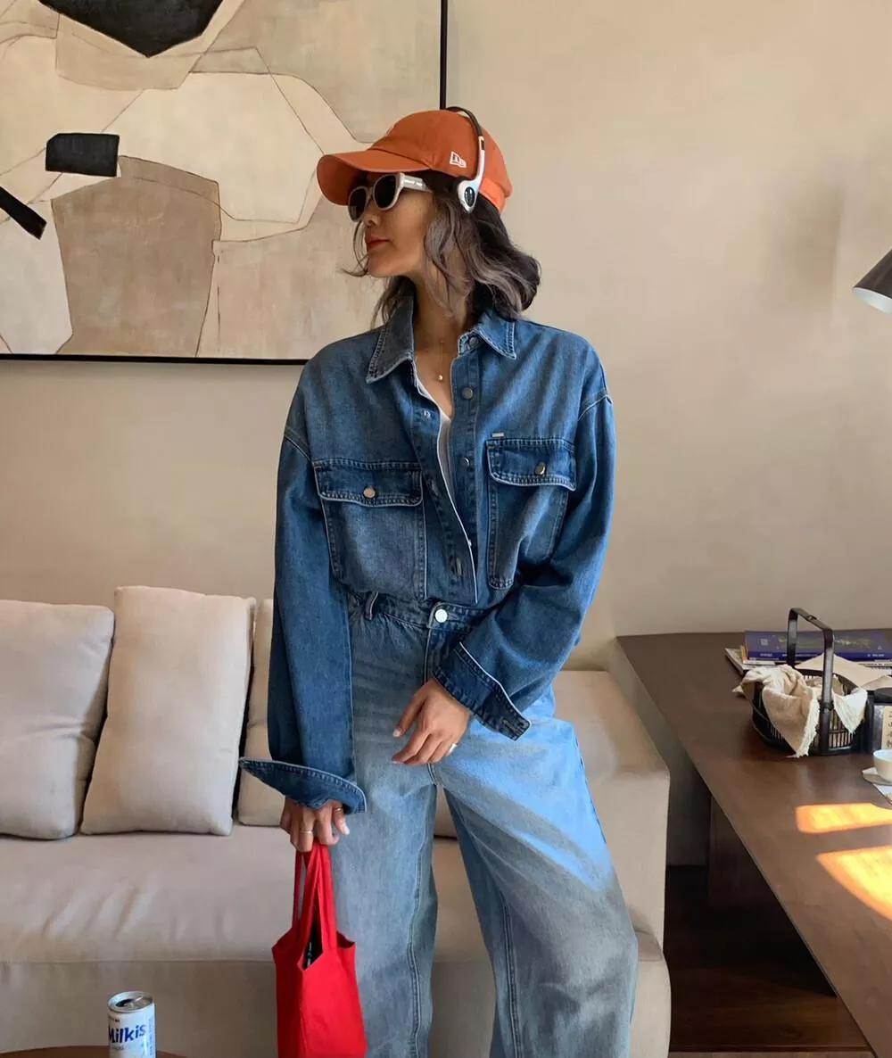 【ONE SEVEN】復古風寬松翻領水洗牛仔外套 NZ2138# LSL