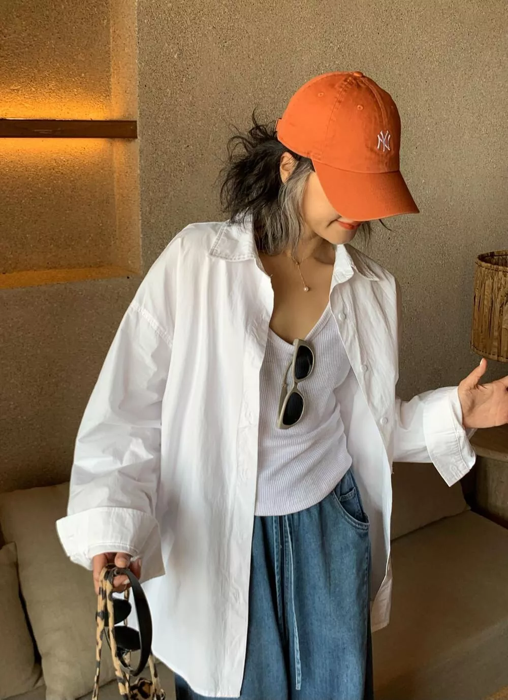 【ONE SEVEN】经典纯色设计感宽松版型长袖衬衫 C2207# LSL