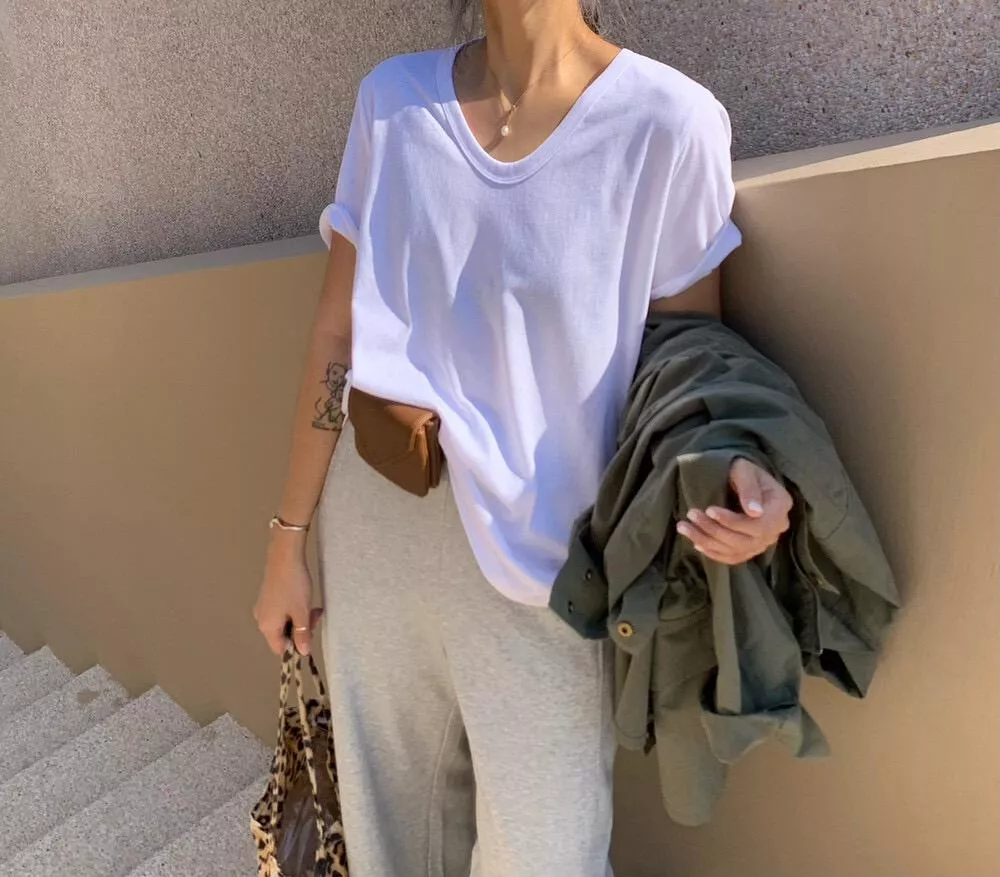 【ONE SEVEN】简约百搭宽松纯色短袖T恤 T9033# LSL