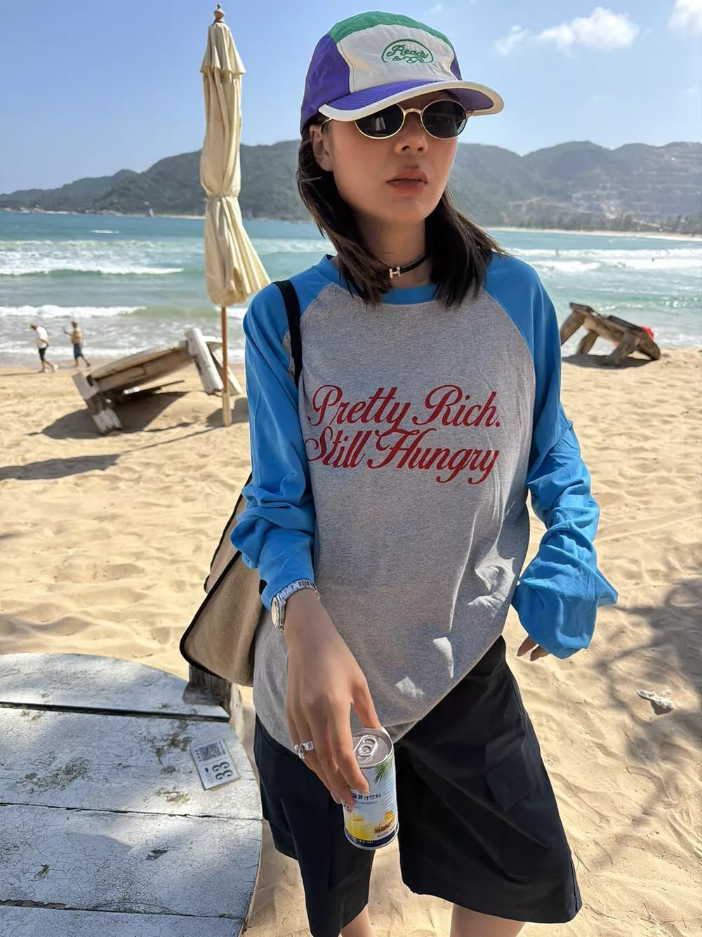 26年早春！ 【SANBARA】潮流印花插肩袖寬鬆休閒長袖T卹86120# L