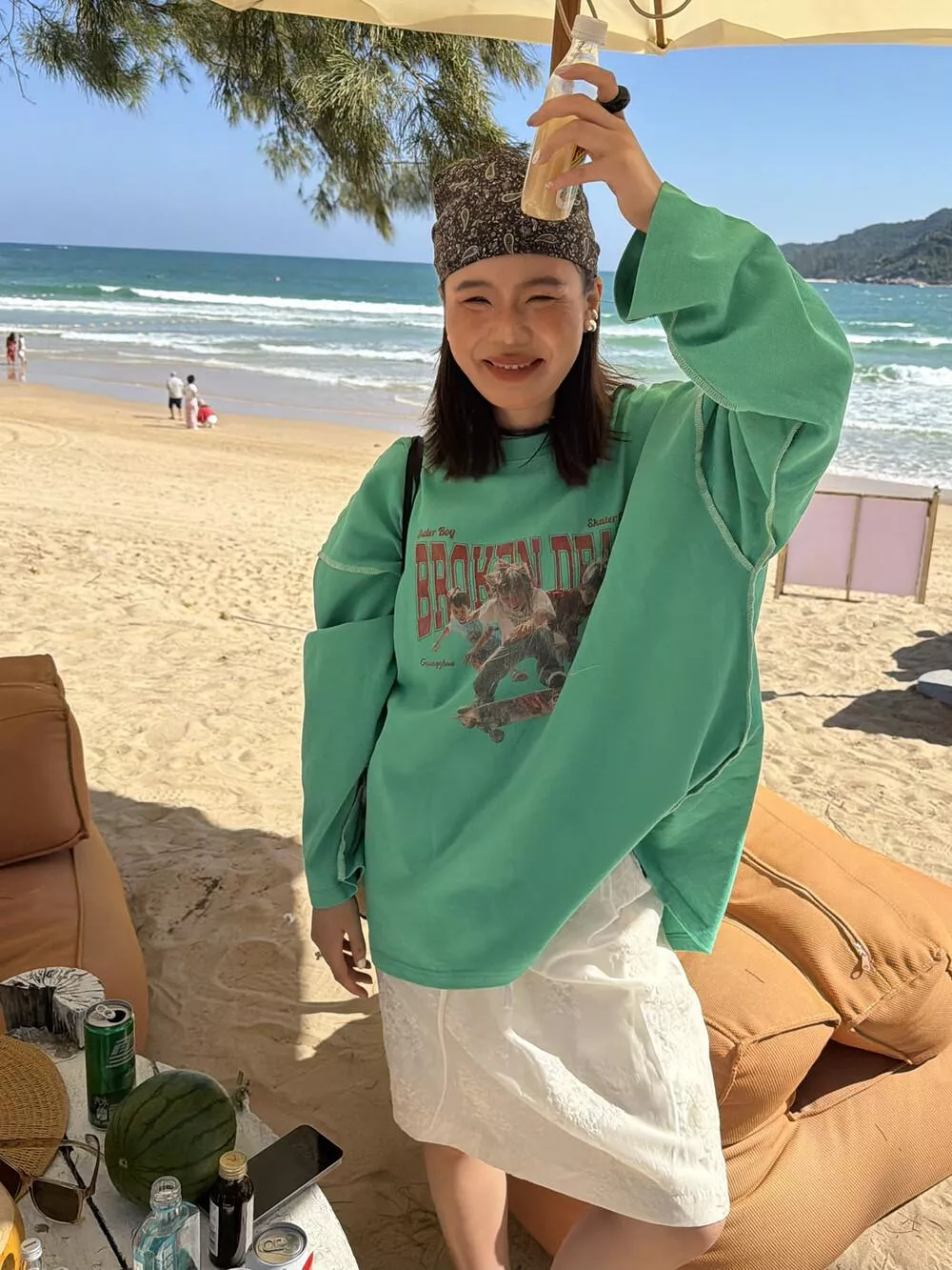 26年早春！ 【SANBARA】潮流滑輪印花工藝撞色線跡休閒長袖T卹L86002# L