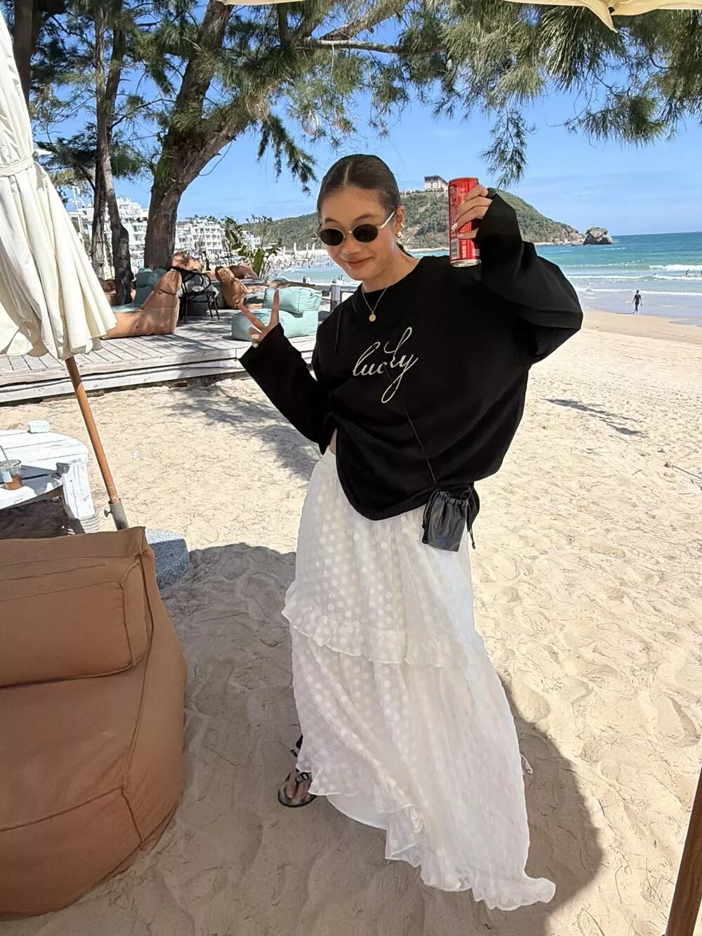 26年早春!【SANBARA】波點拼接疊層花邊半裙法式復古波點拼接花邊A字裙半身裙L86001# L