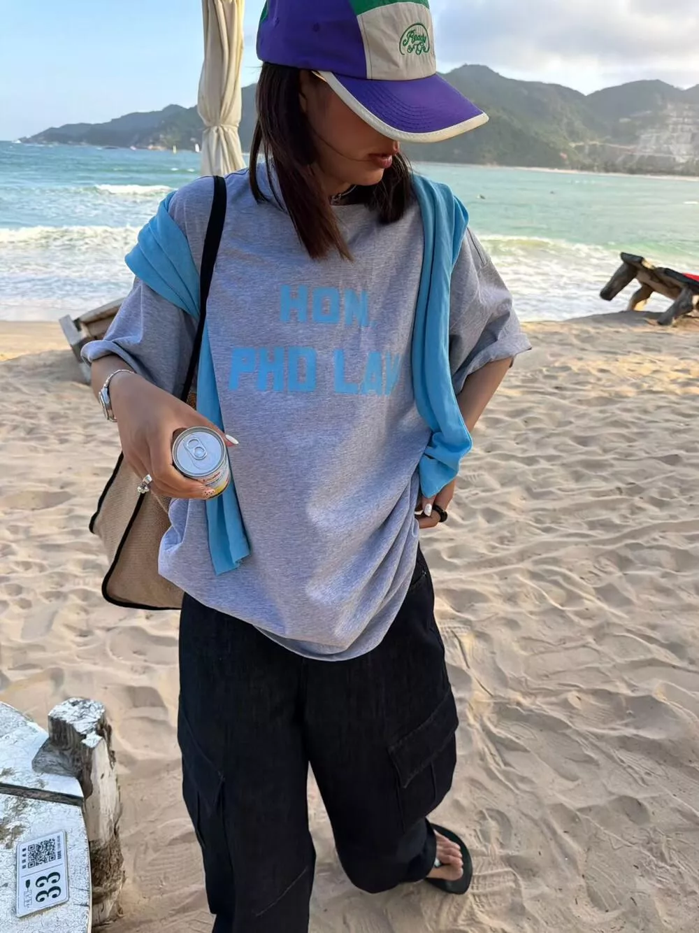 ins部落客推薦短袖T【SANBARA】簡約字母短袖T恤衫上衣女夏季短袖T卹86180# L