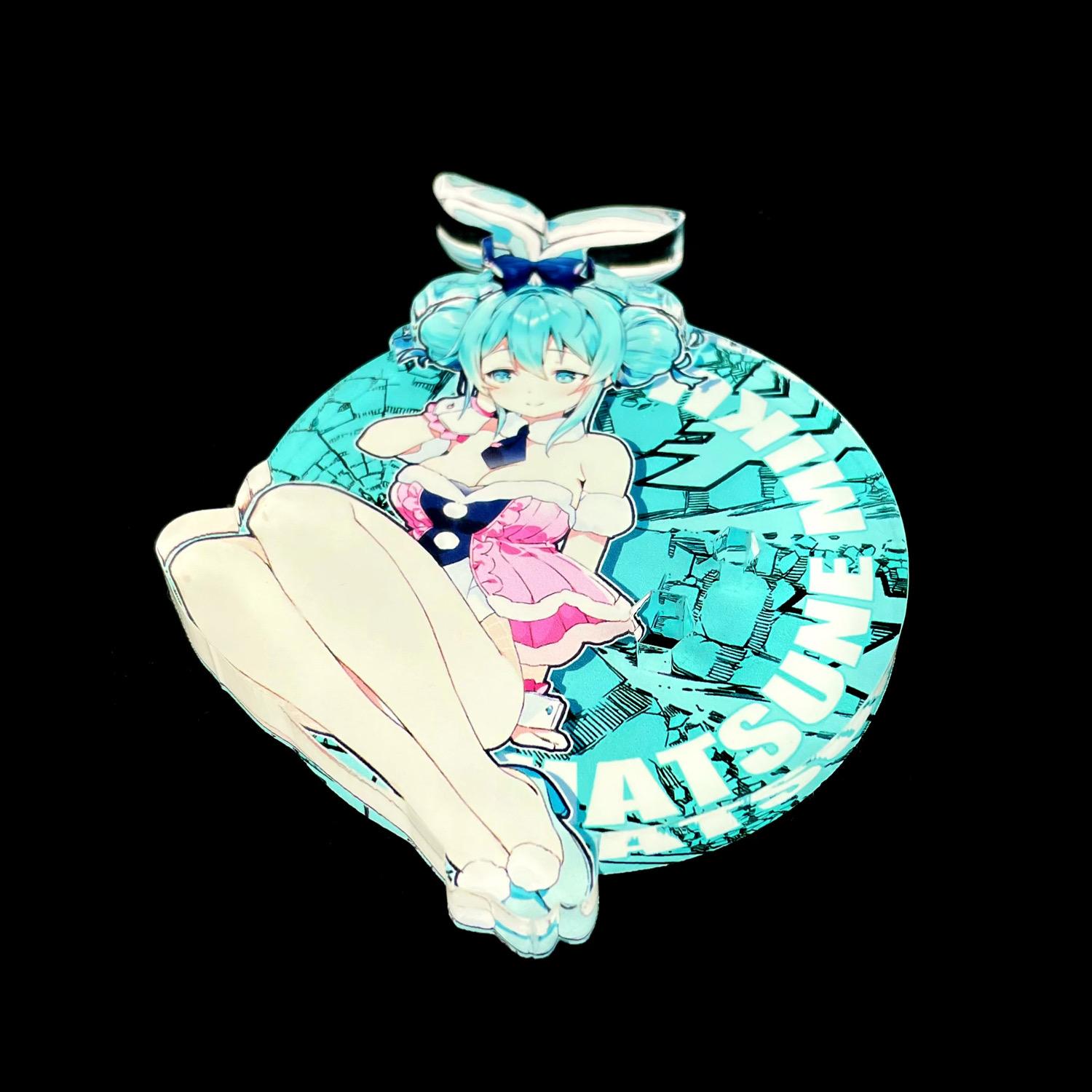 初音未來 FuRyu BiCute Bunnies 初音 白色兔女郎 薰衣草ver. 公仔底座 壓克力底座 彩色底座