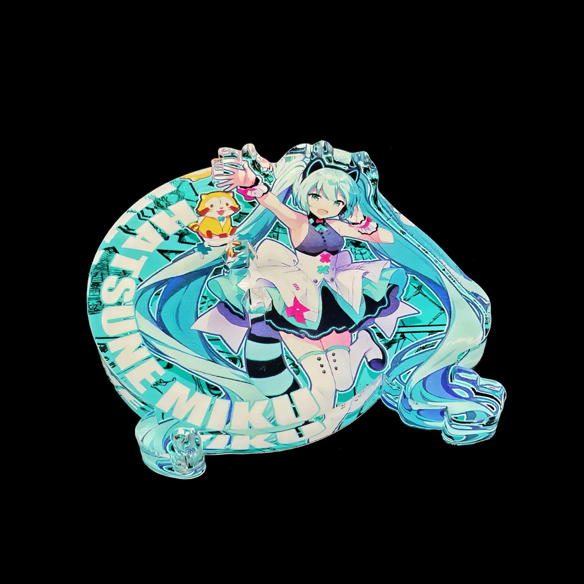 初音未來 FuRyu 初音x小浣熊 Exc∞d Creative 公仔底座 壓克力底座 彩色底座