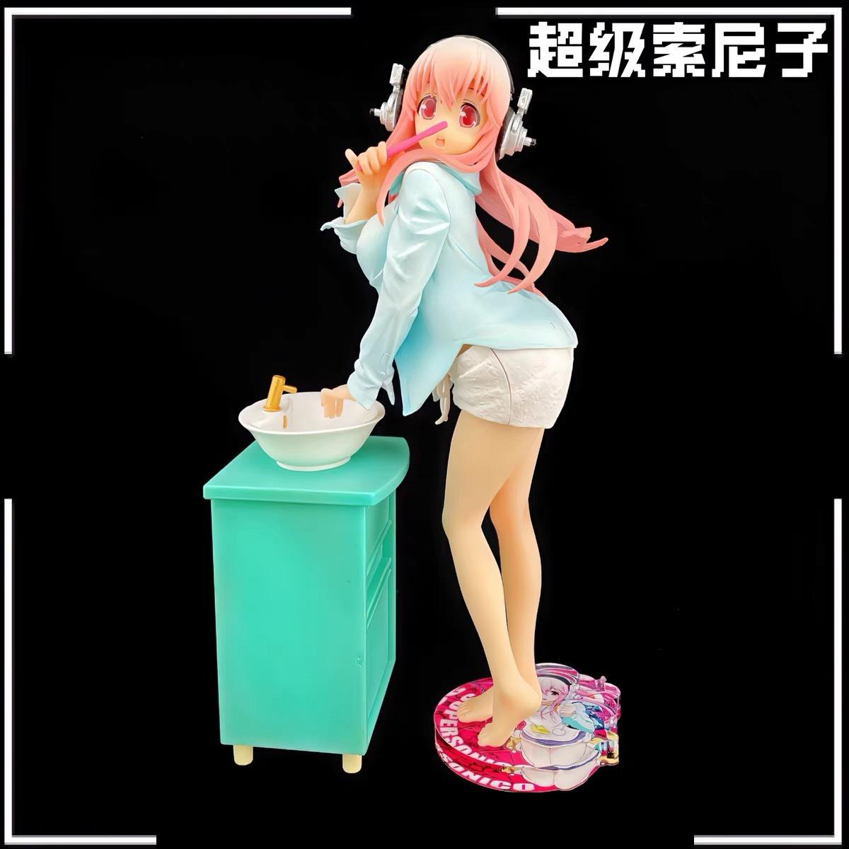 超級索尼子 FuRyu 生活密著取材 刷牙 Super Sonico 公仔底座 壓克力底座