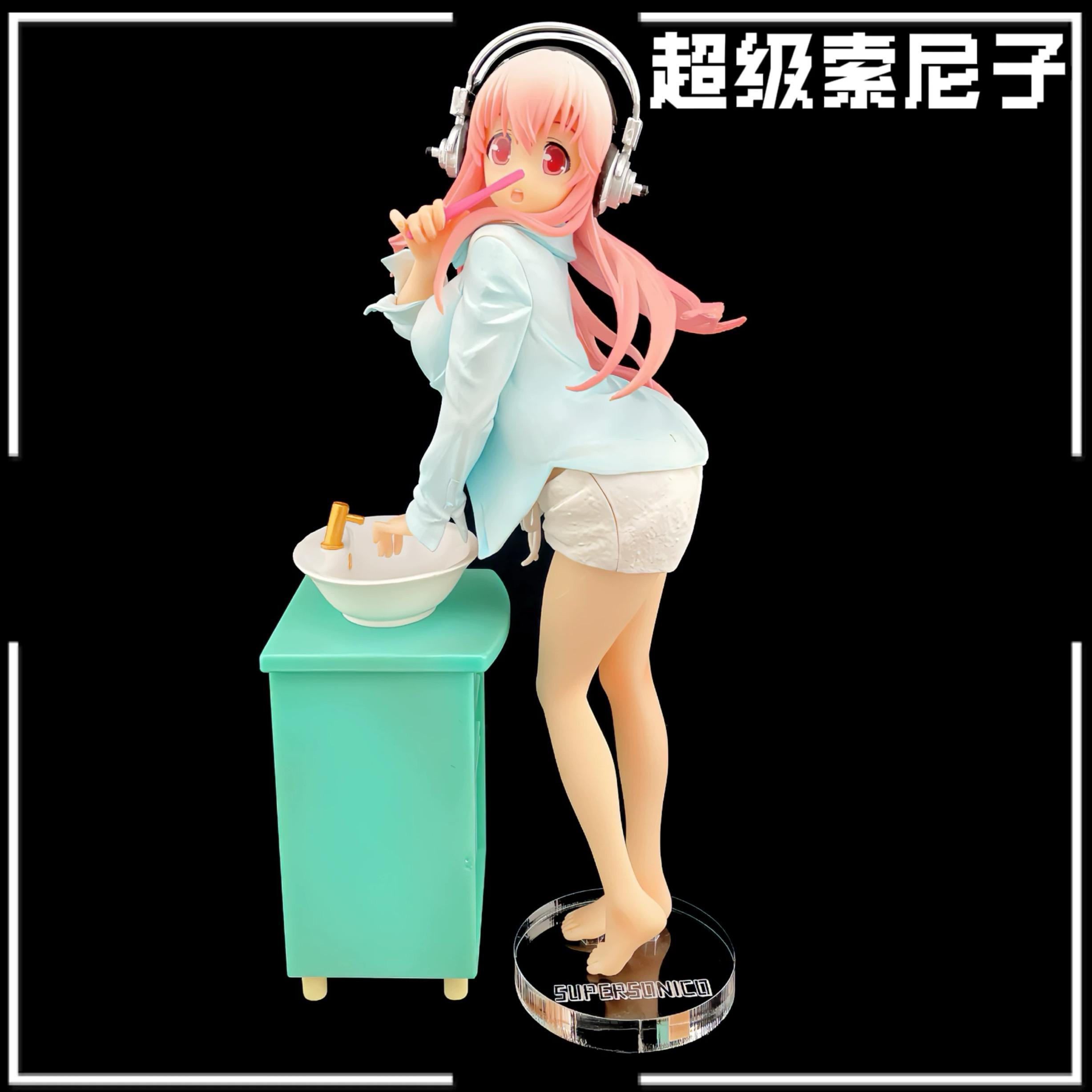 超級索尼子 FuRyu 生活密著取材 刷牙 Super Sonico 公仔底座 壓克力底座