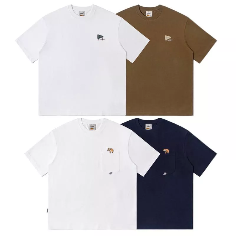 ︎ ✈️【𝐒𝐓𝐔𝐃𝐈𝐎.𝐃男裝代購】韓系刺繡設計感印花棉質打底短tee/4色 ☻︎