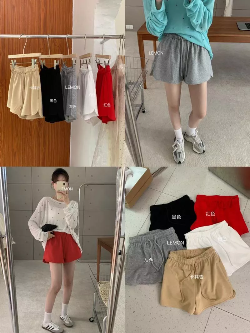 ✈️最後現貨🔥【正品代理】春夏🌸The lemon青春無敵𝐠𝐢𝐫𝐥!💗韓系休閒運動風側邊小開衩設計短棉褲衛褲6288