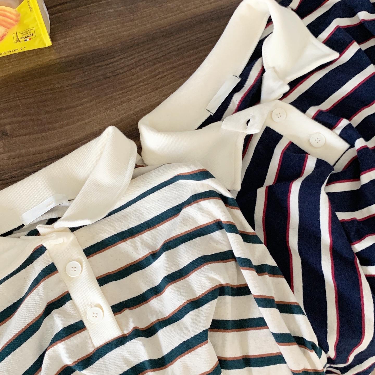 Stripe polo tee