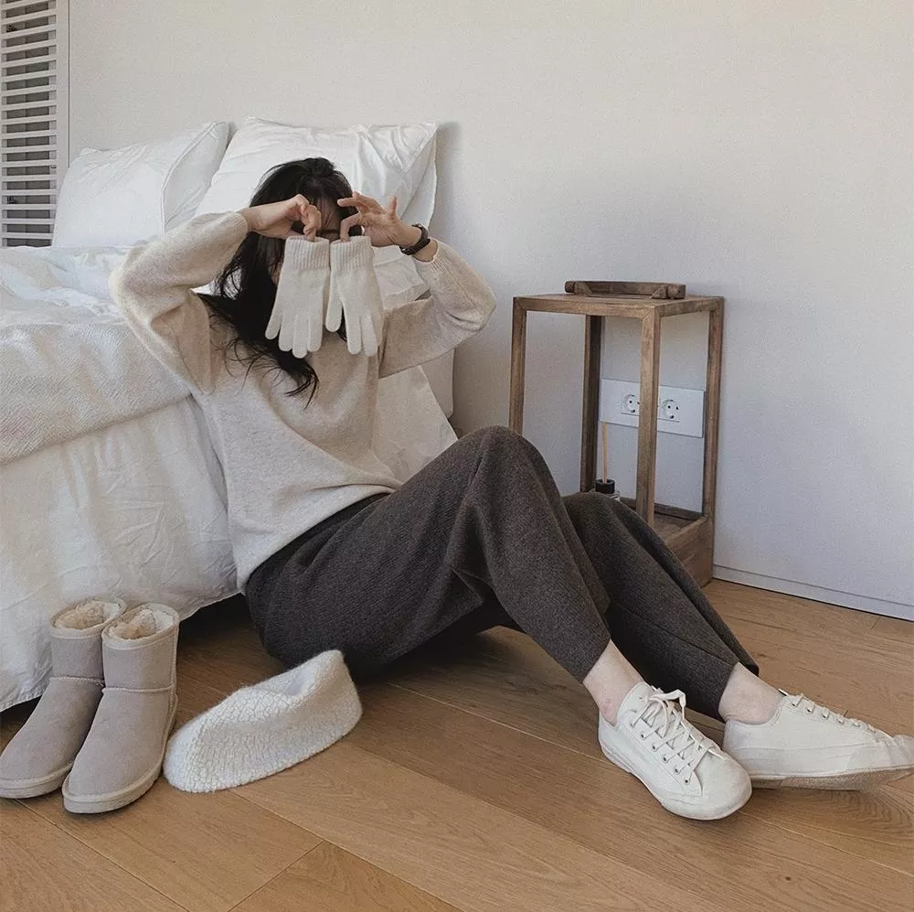 Slowand 自訂款 冬季毛呢寬褲