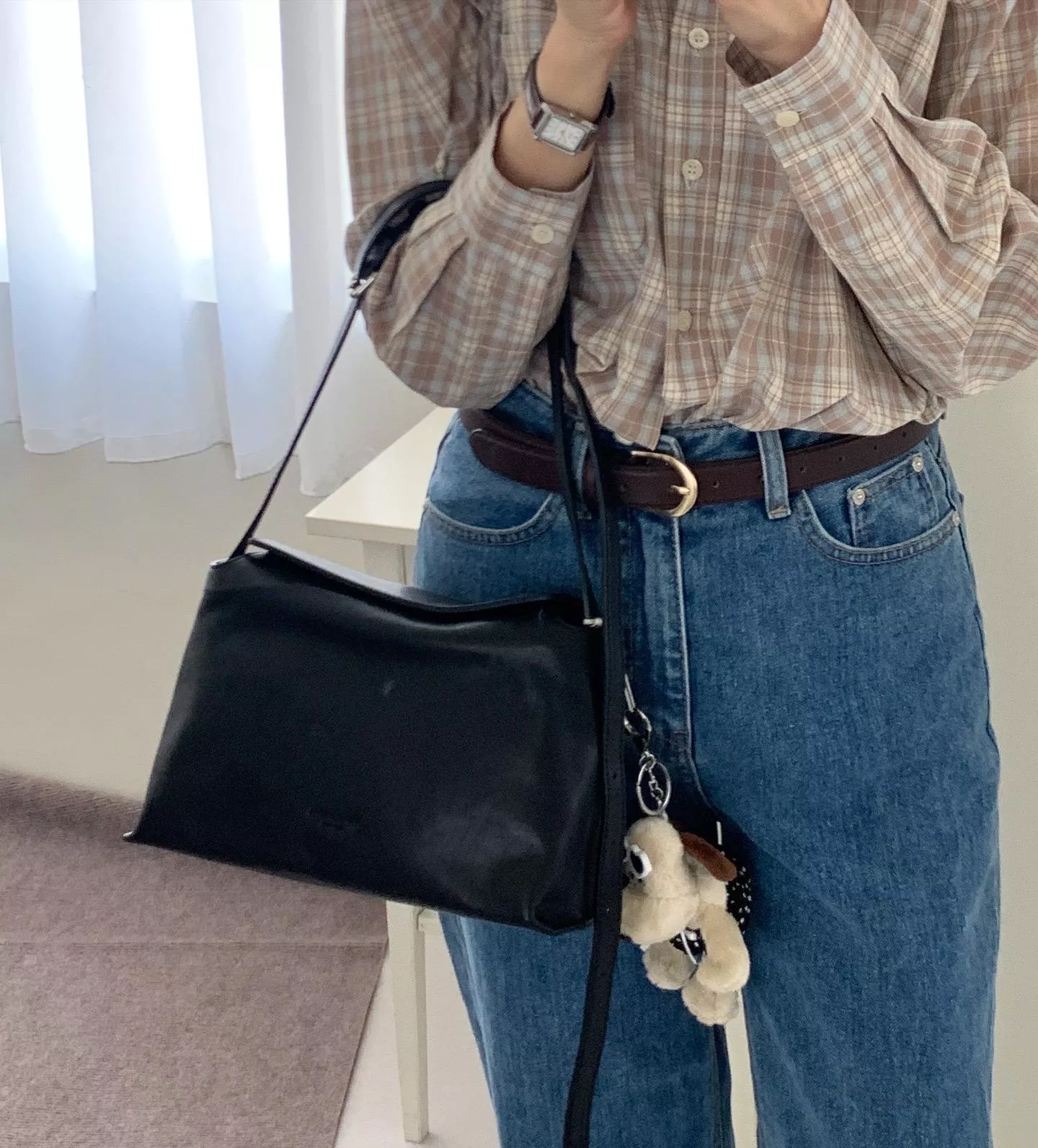 Bucks & leather 磁扣枕頭包 (S)