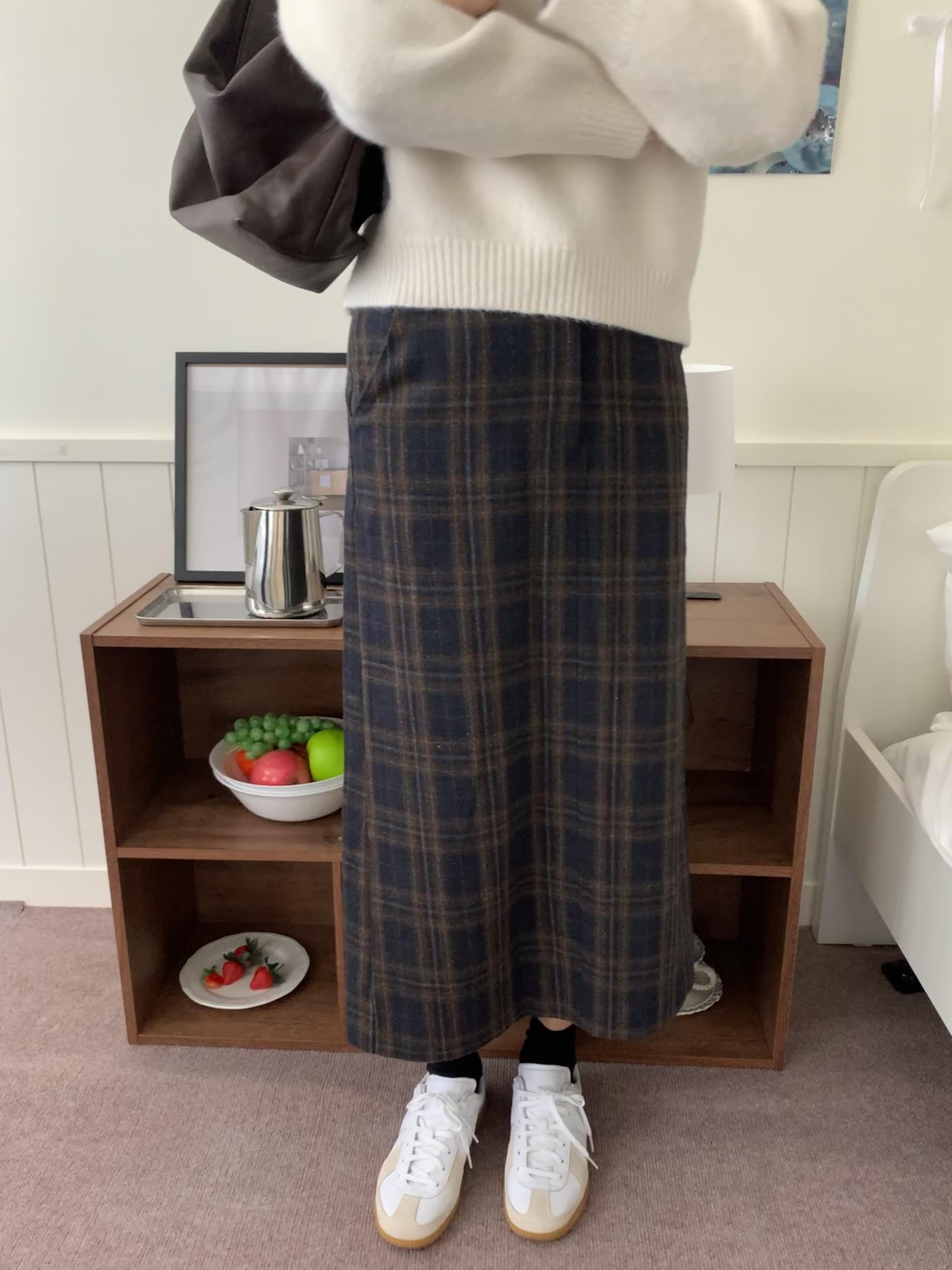 格紋直筒裙