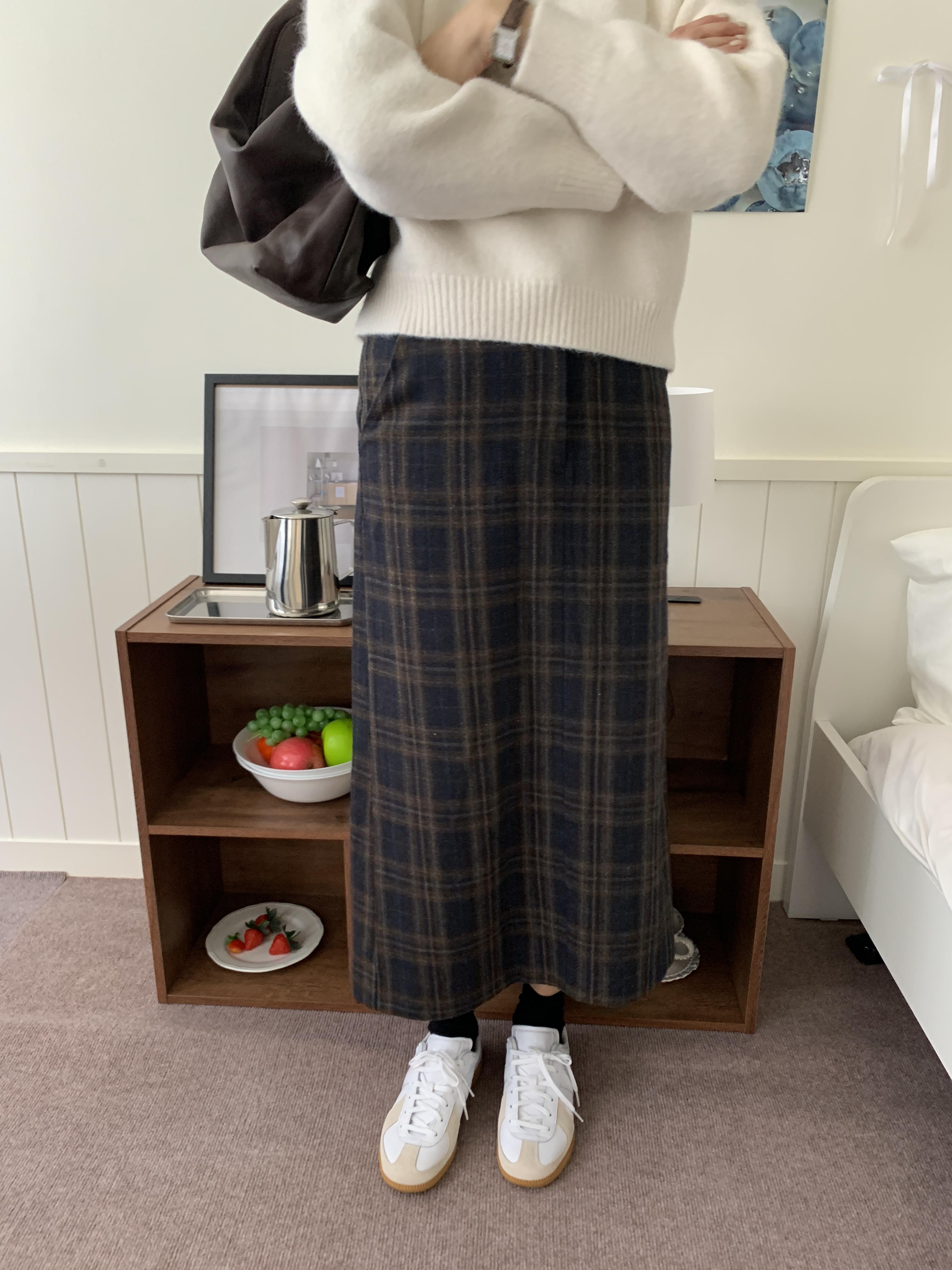 格紋直筒裙